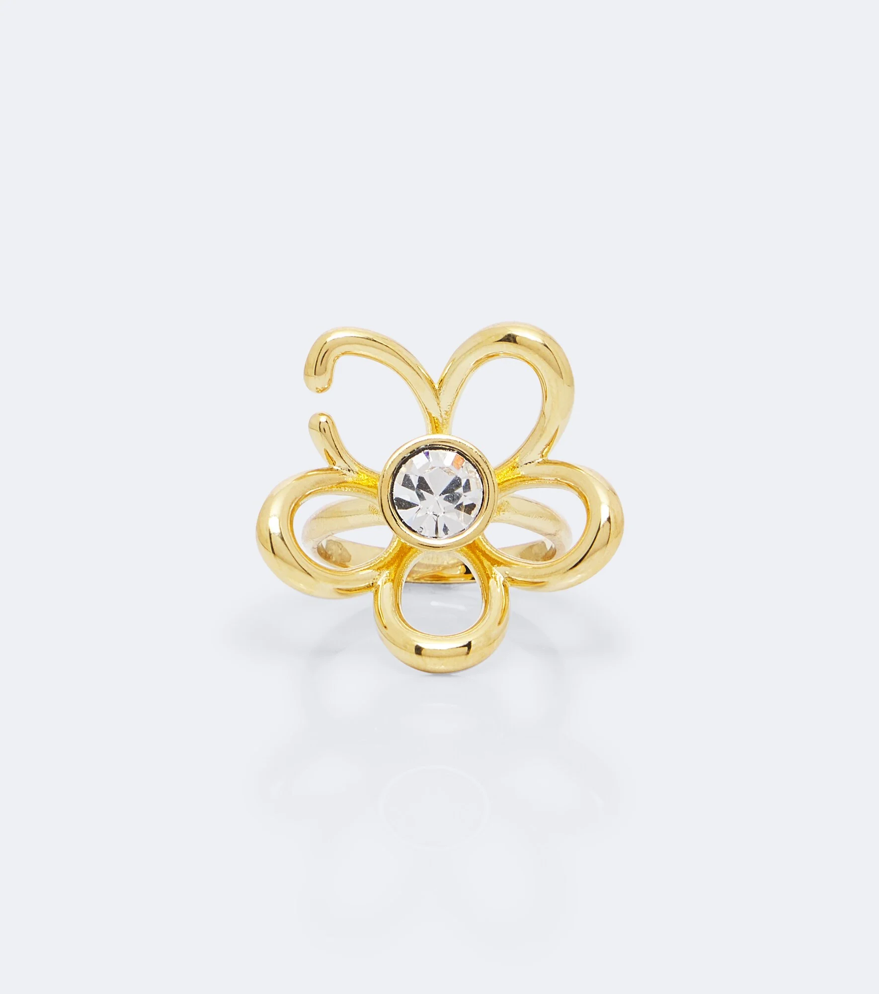 Crystal-embellished floral ring - 1
