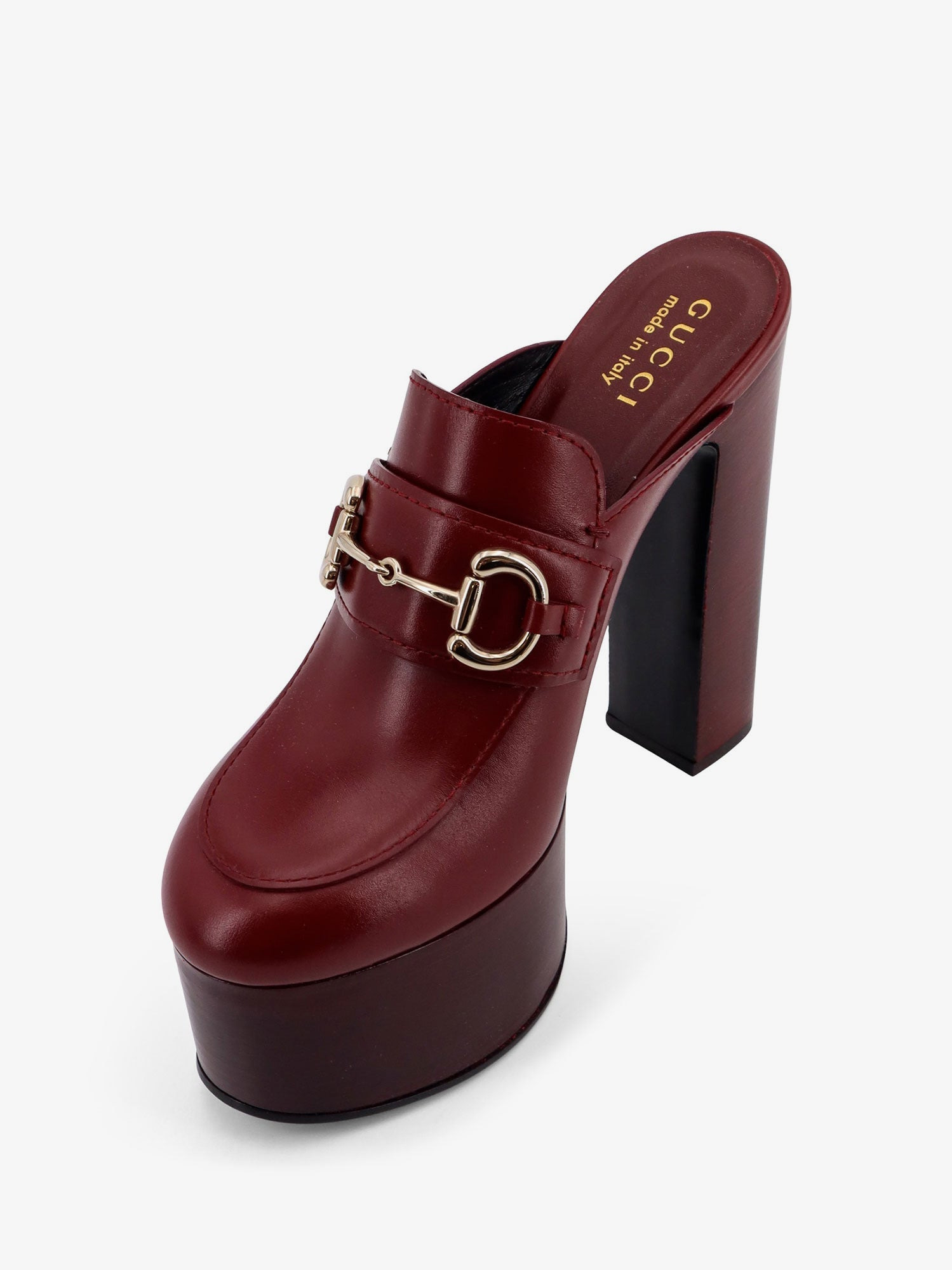 Gucci Women Leather Mule With Plateau - 4