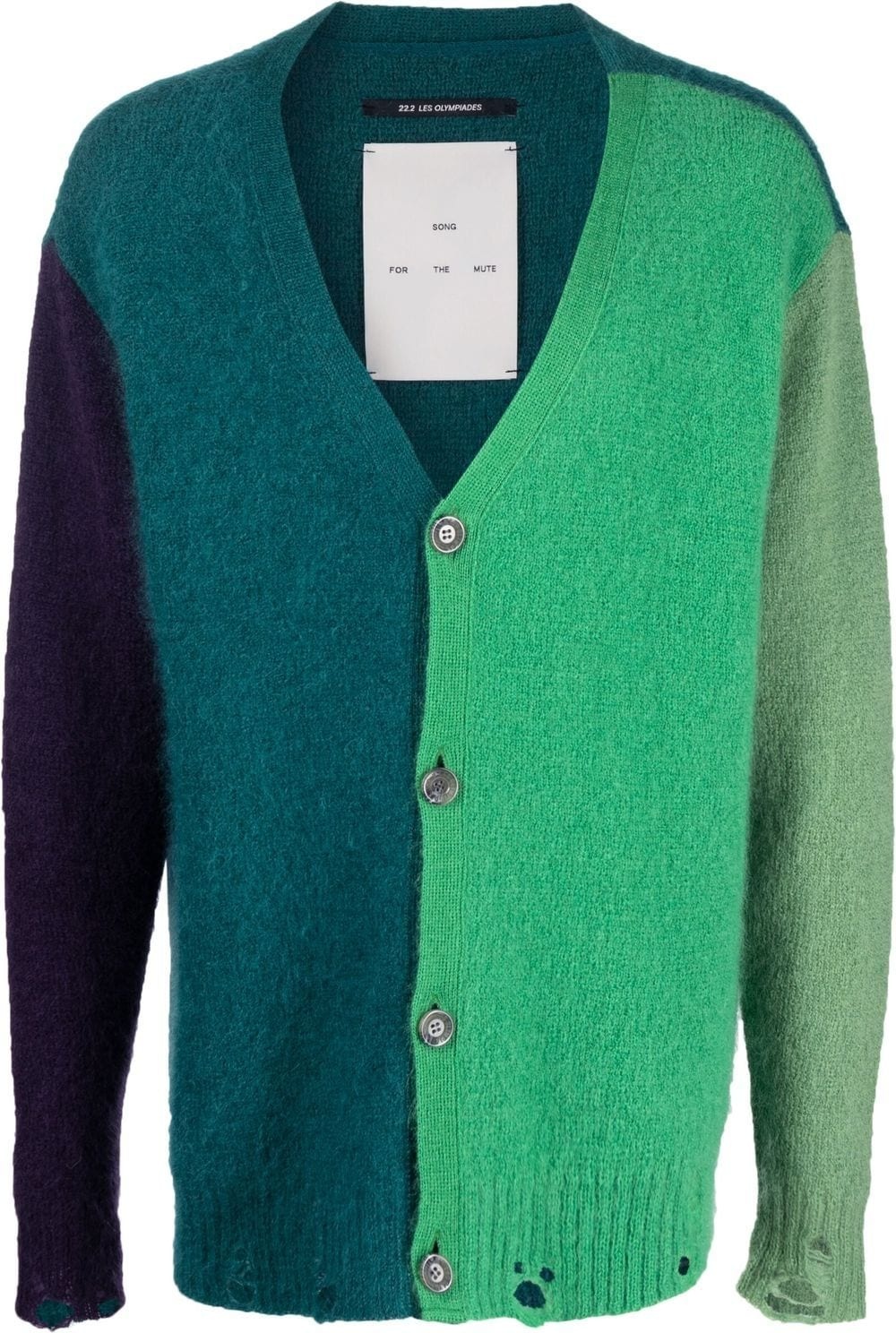 colour-block button-up cardigan - 1