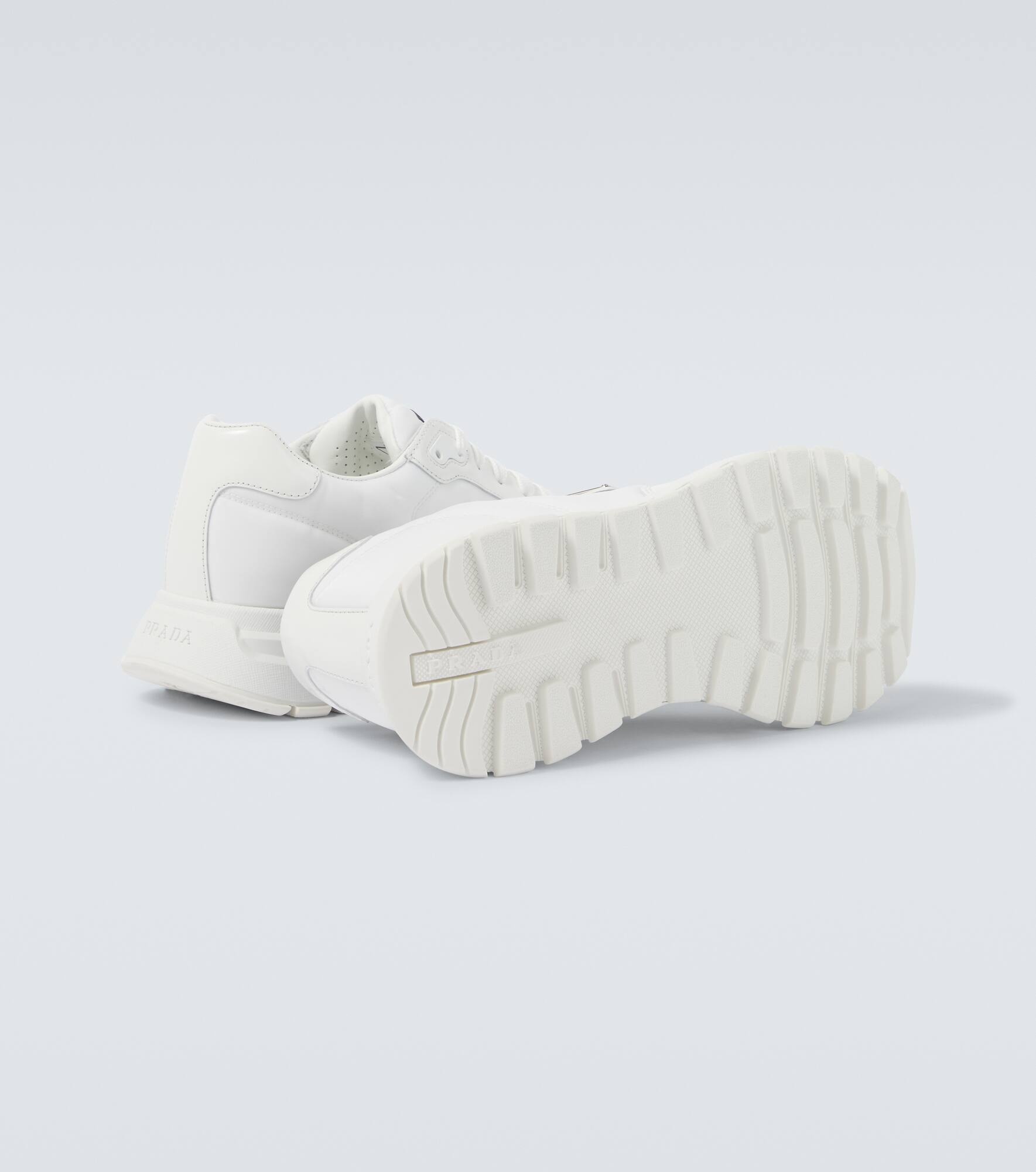 Re-Nylon and leather sneakers - 7