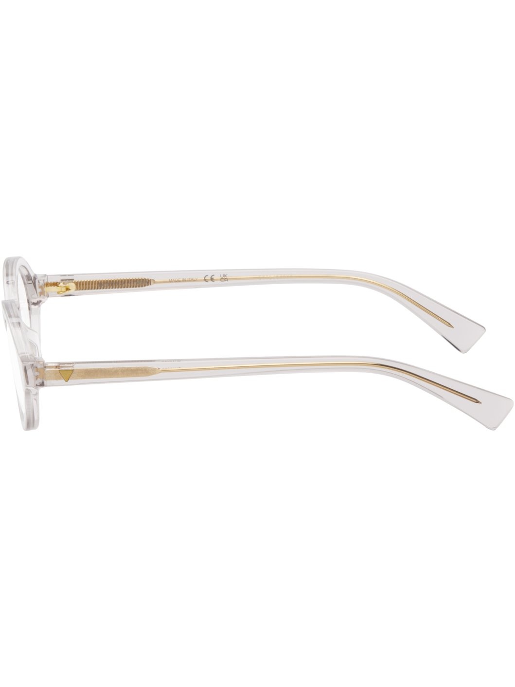 Transparent Triangle Stud Logo Round Glasses - 3