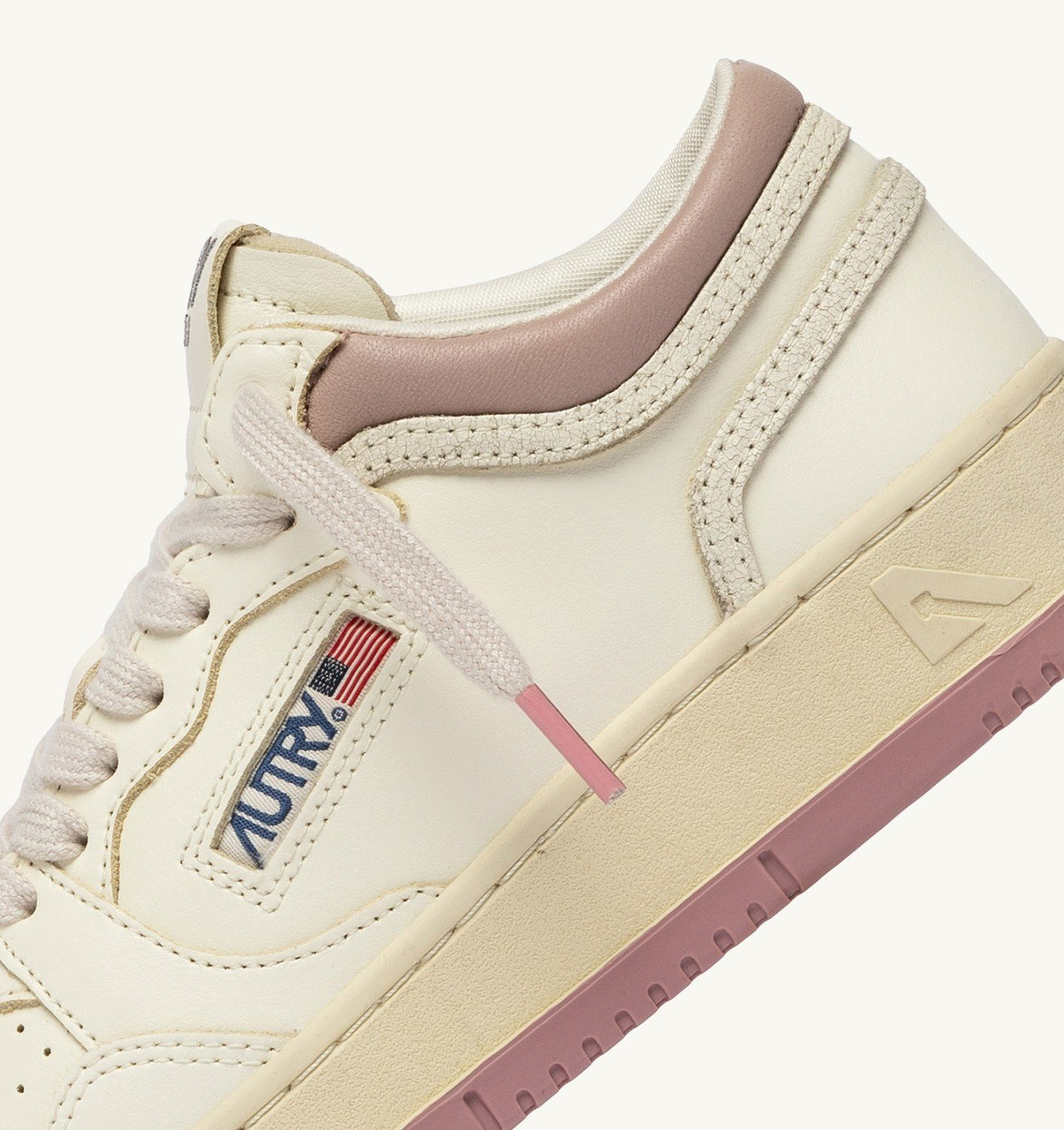 MED-WAY SNEAKERS IN LEATHER COLOR MARSHMALLOW AND ZEPHYR - 6