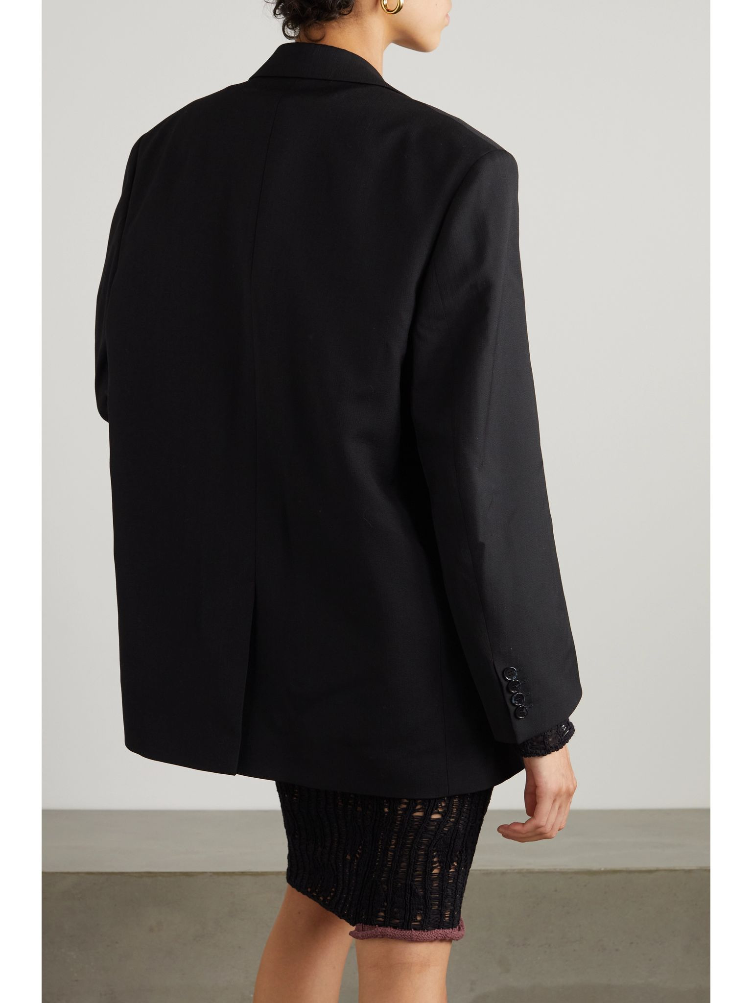 + NET SUSTAIN oversized recycled woven blazer Black - 3
