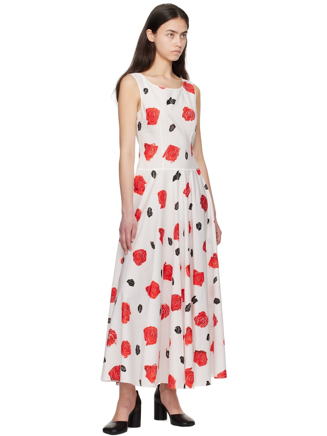 White Iris Cotton Poplin Maxi Dress - 4