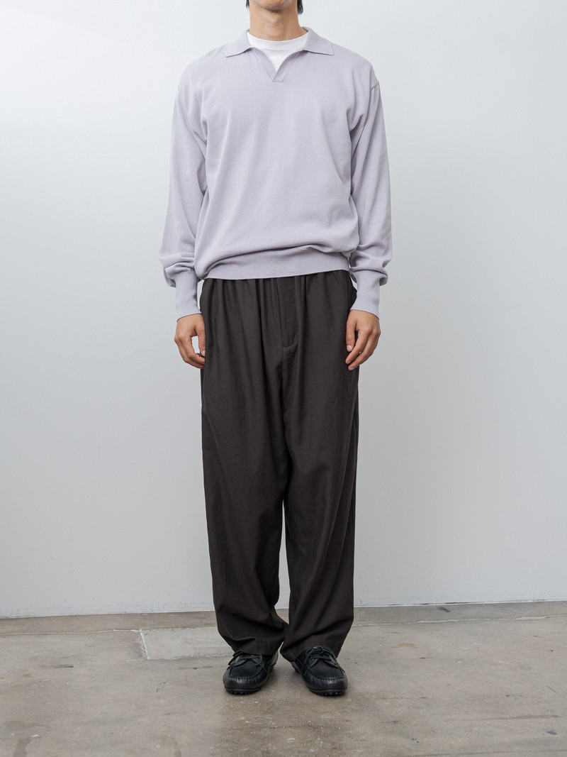 KAPTAIN SUNSHINE Cotton Knit Skipper Shirt - Lilac outlook