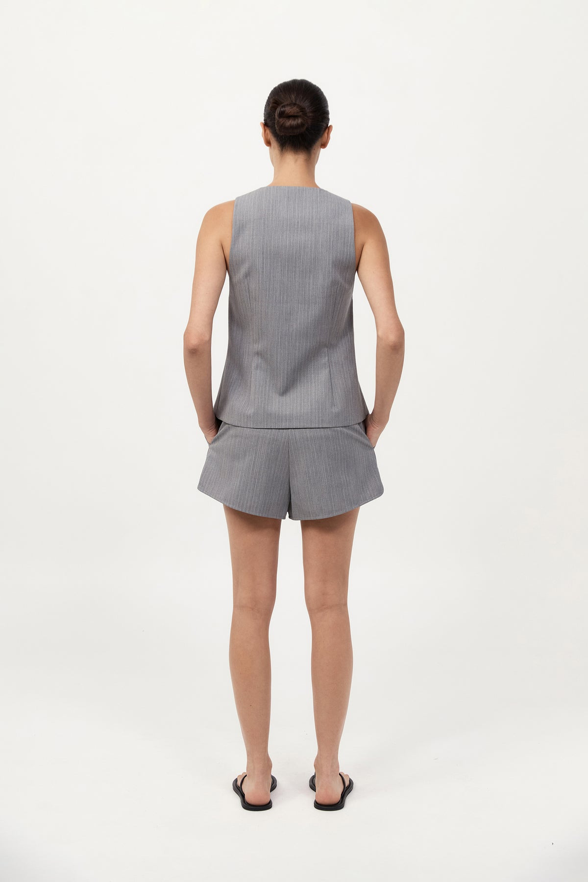 Tailored Boxer Shorts - Grey Pinstripe - 5