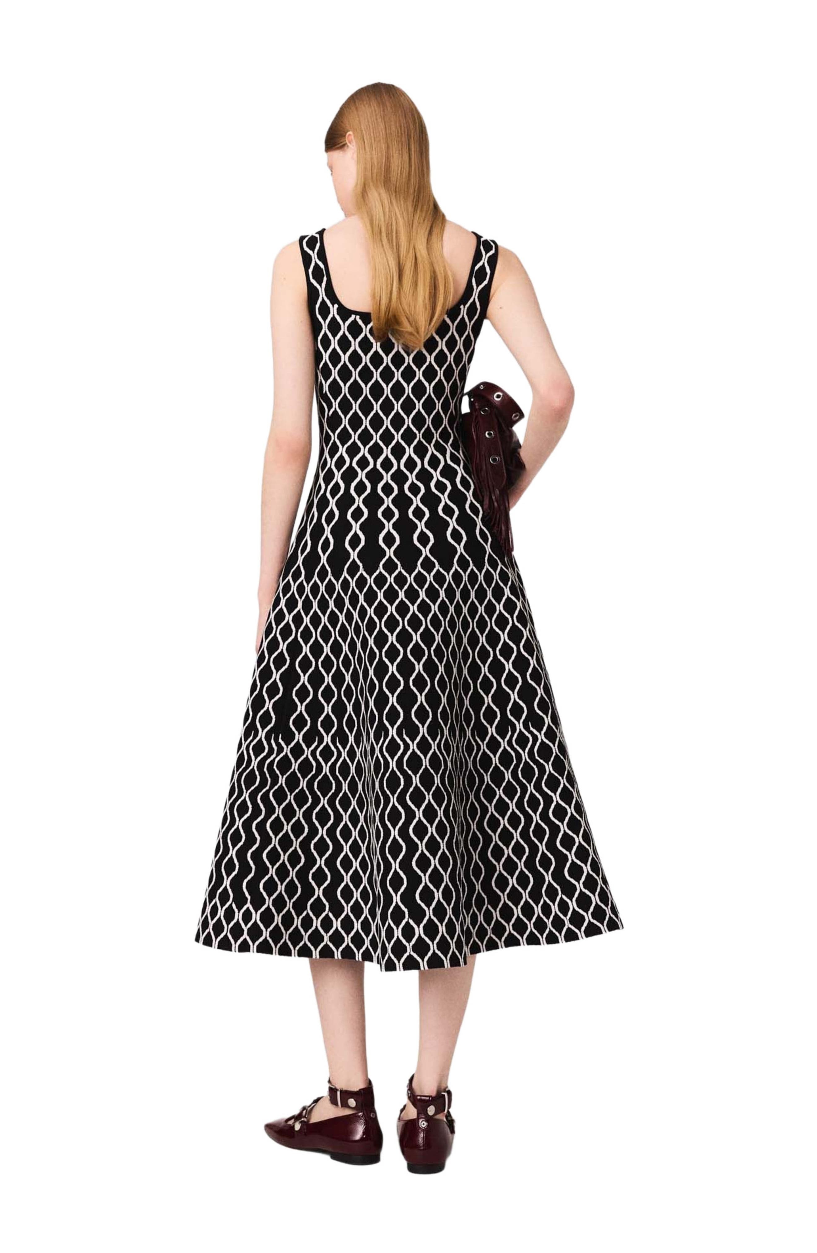 maje Jacquard knit midi dress in Black /White at Nordstrom - 2