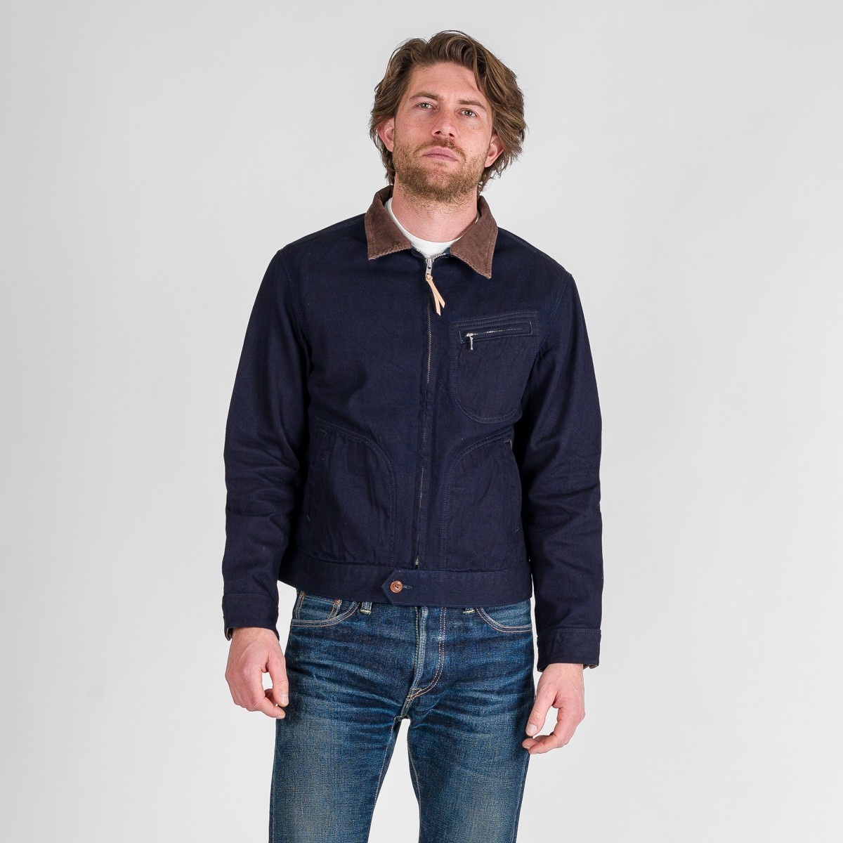 IHJ-143-IND 12oz Kersey Work Jacket - Indigo/Black - 3