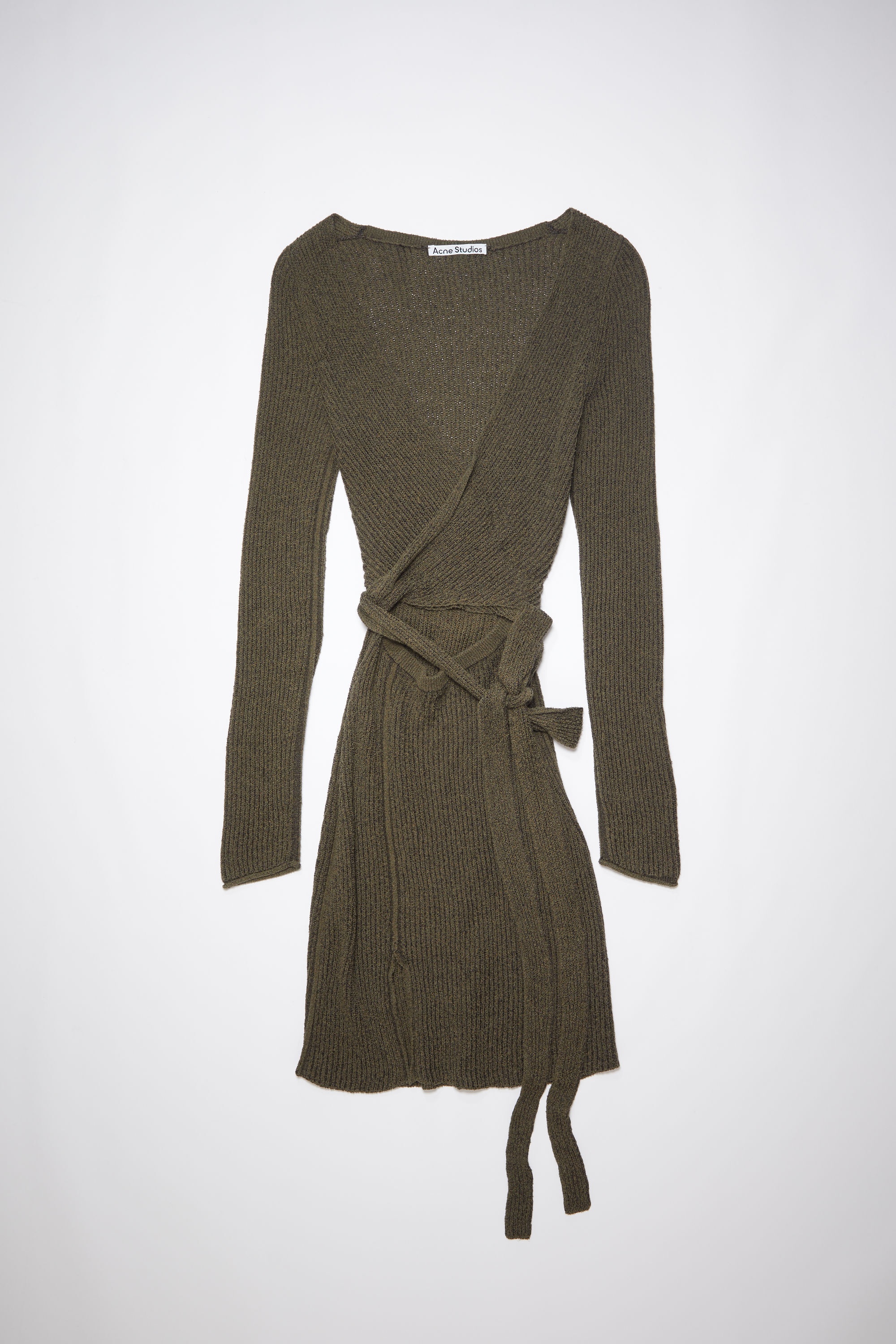 Ribbed knit dress - Dark khaki green - 7