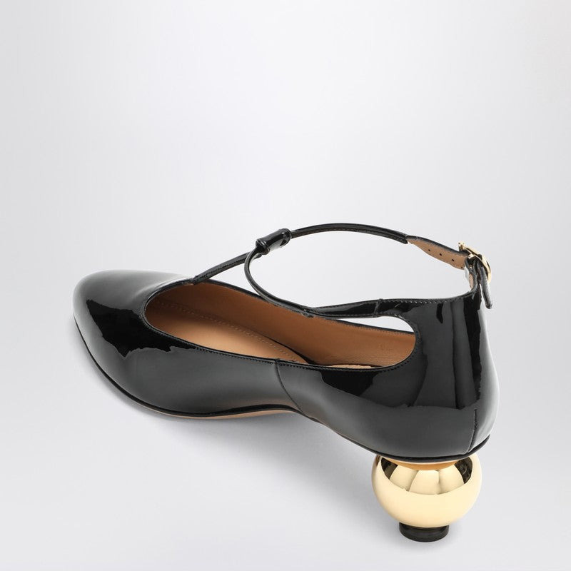 Ferragamo Black Patent T-Strap Décolleté Women - 2