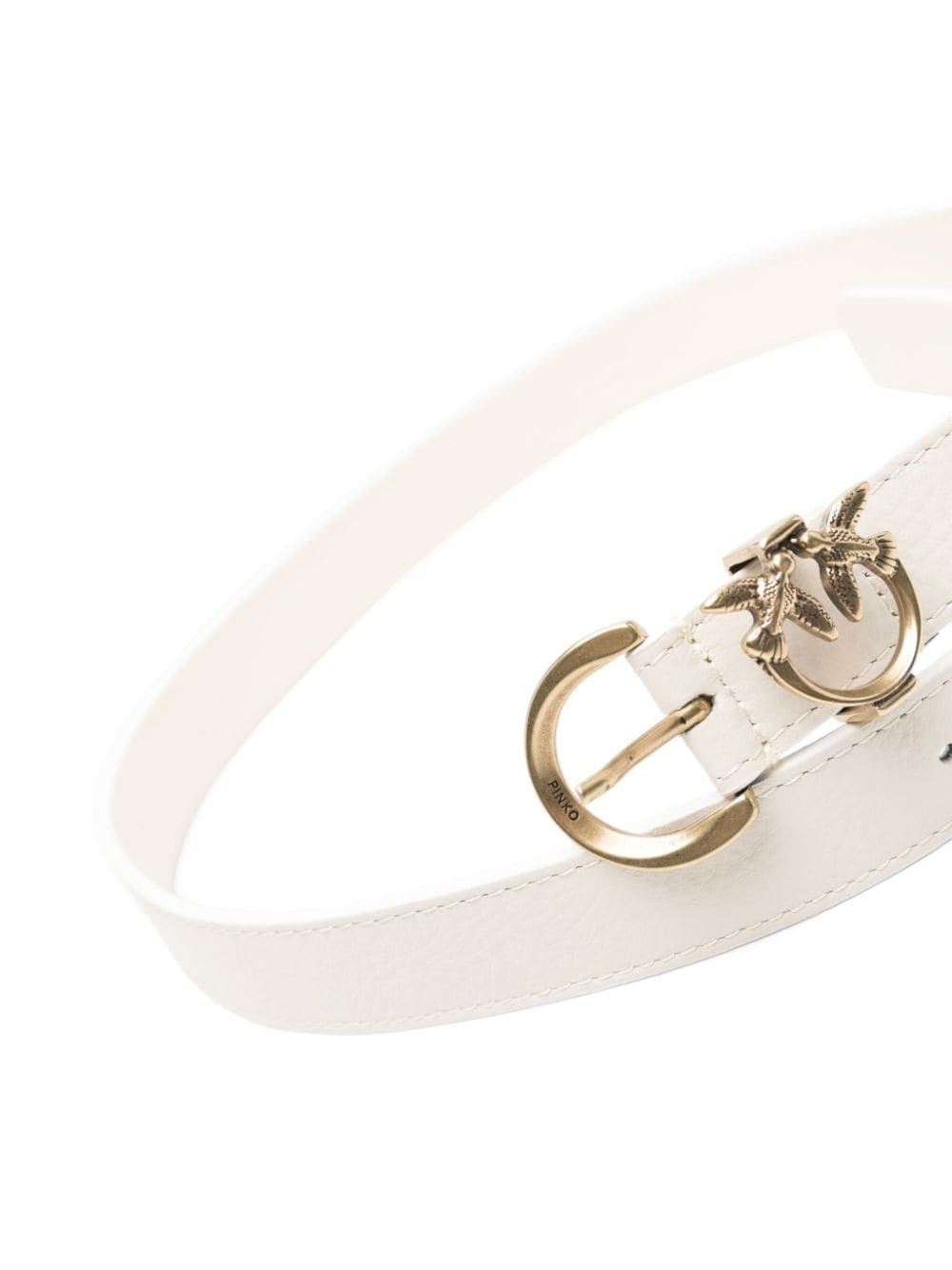 Love-Birds-motif leather belt - 2