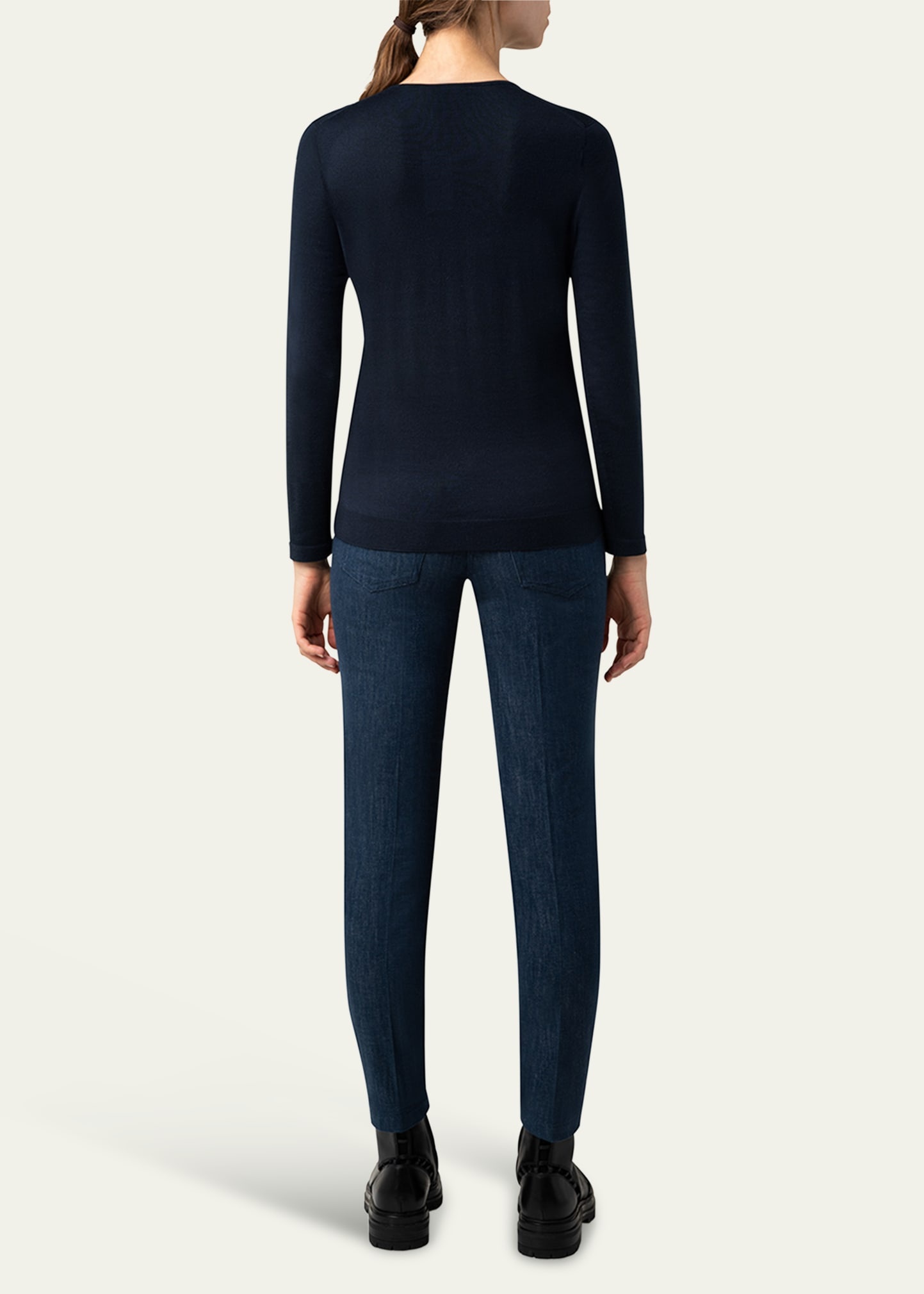 Fine Gauge Cashmere Silk Sweater - 3