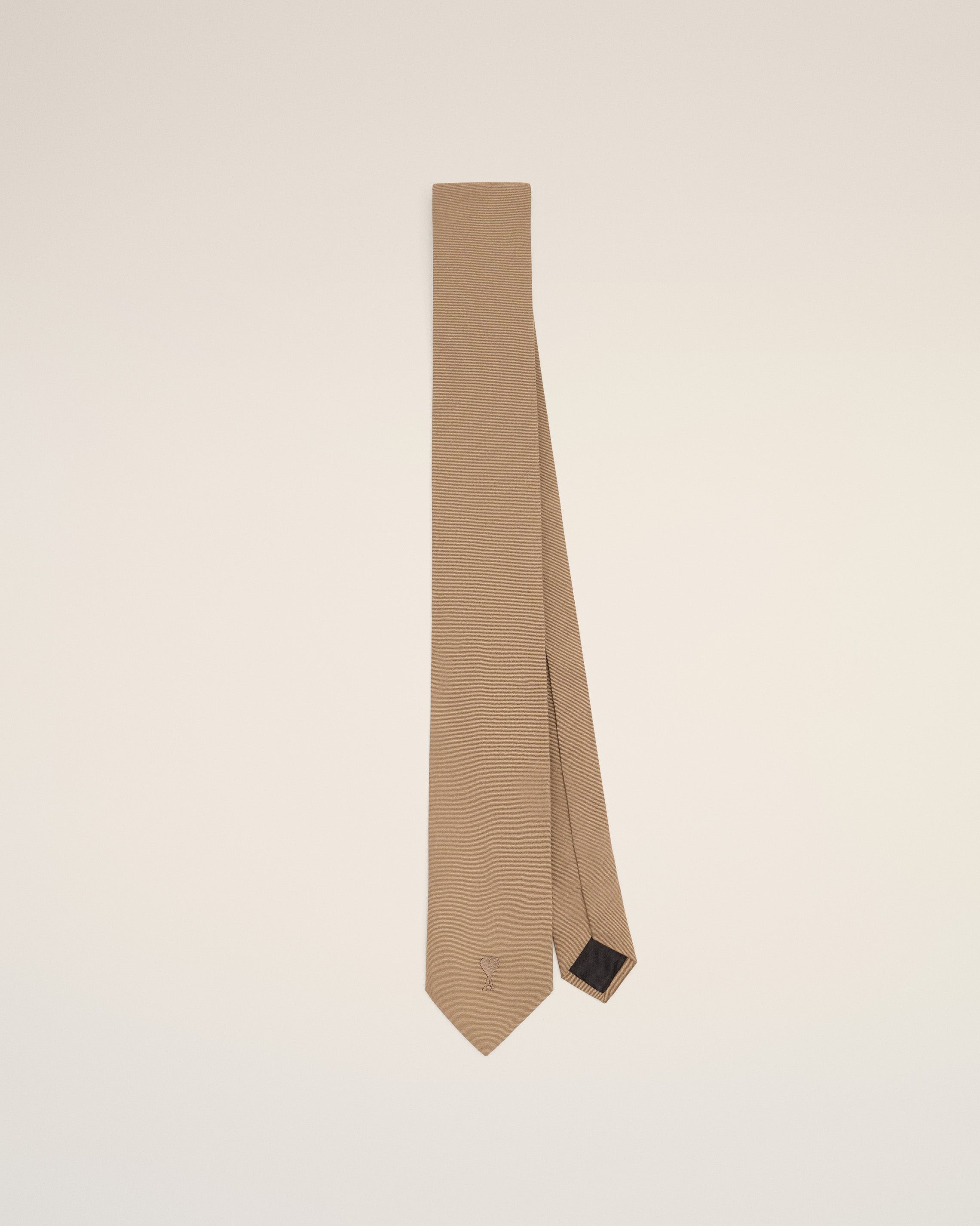 BROWN SILK AMI DE COEUR TIE - 1