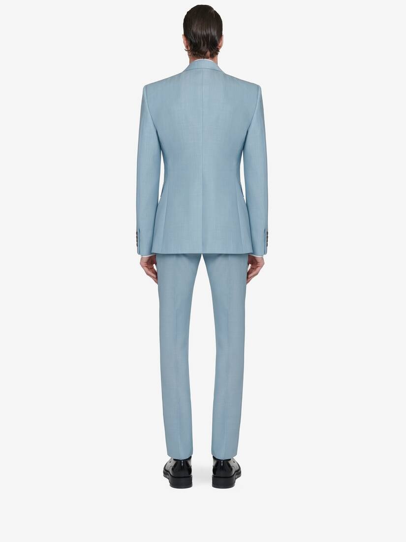 Men's Neat Shoulder Single-breasted Jacket in Pale Blue - 5