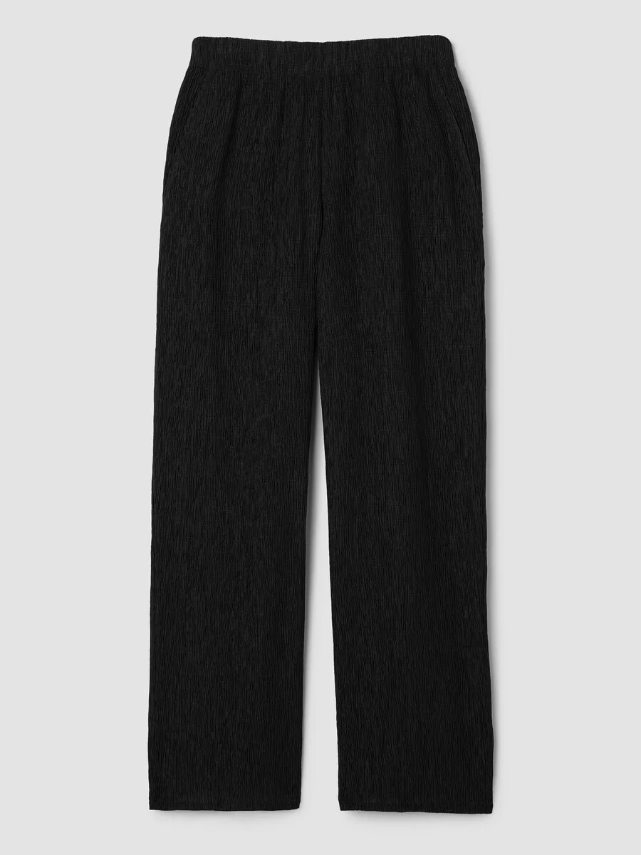 Woven Plissé Straight Pant - 1