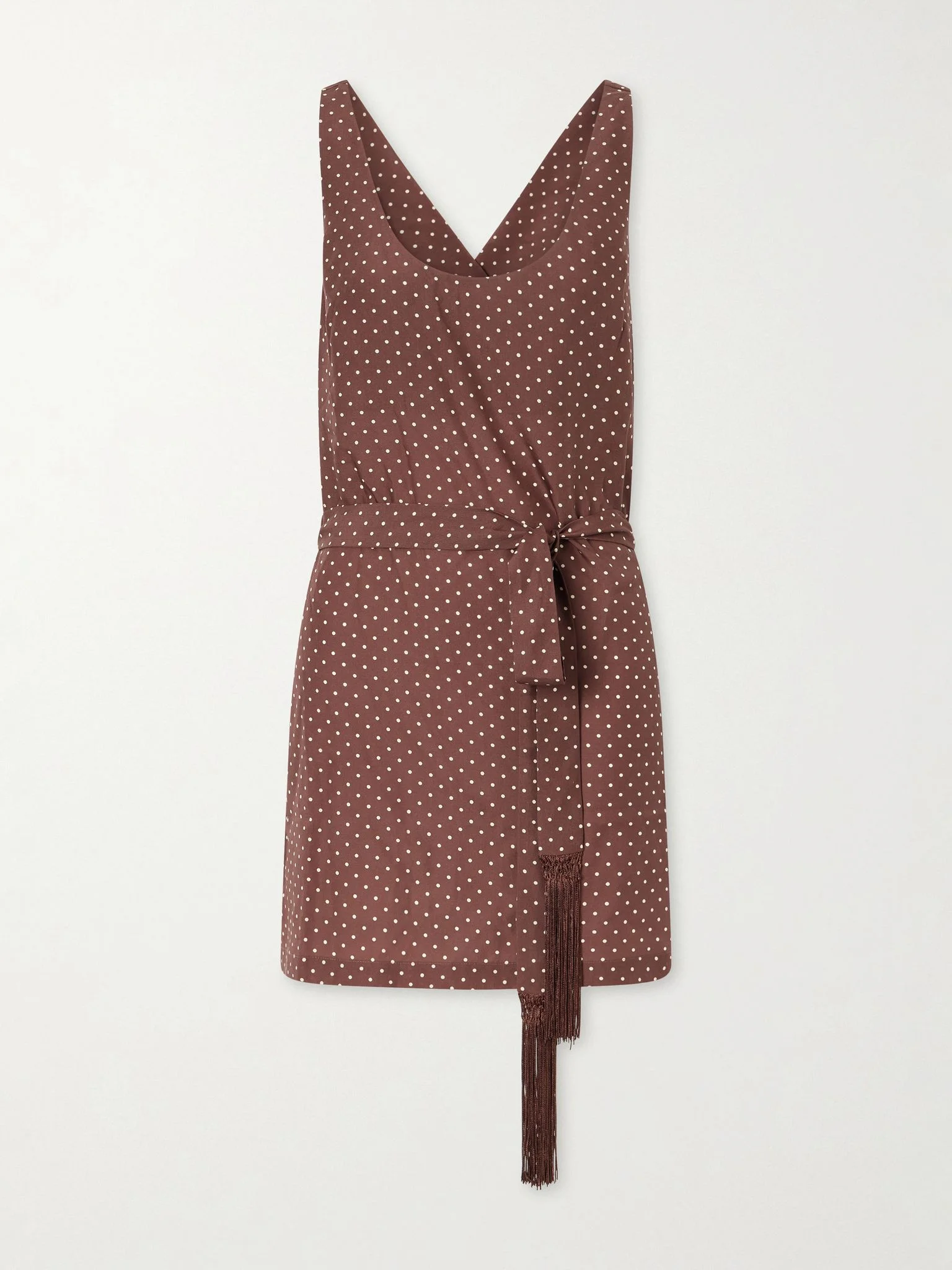 Evie polka-dot TENCEL™ Lyocell mini dress Brown - 1