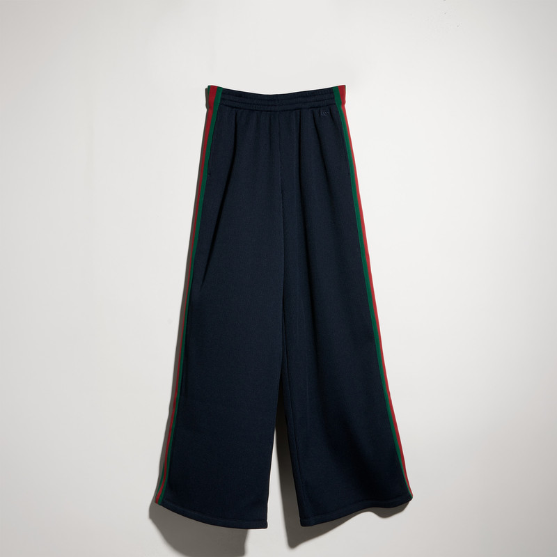 Rib cotton jersey leisure pants with Web - 1