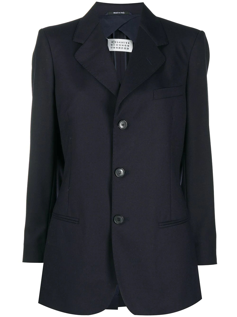 contrast-stitching wool blazer - 1