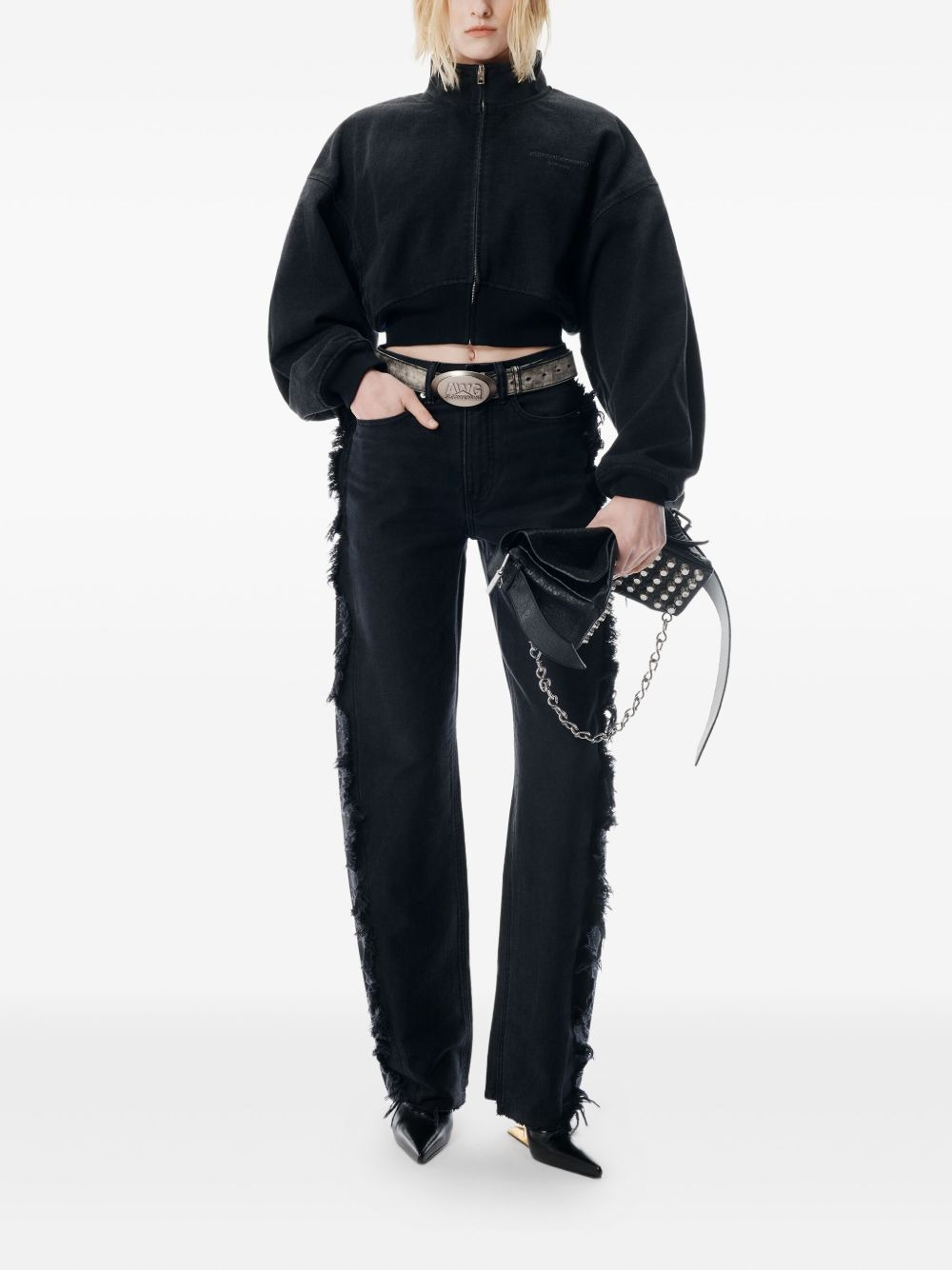 stand-collar zip-up bomber jacket - 3