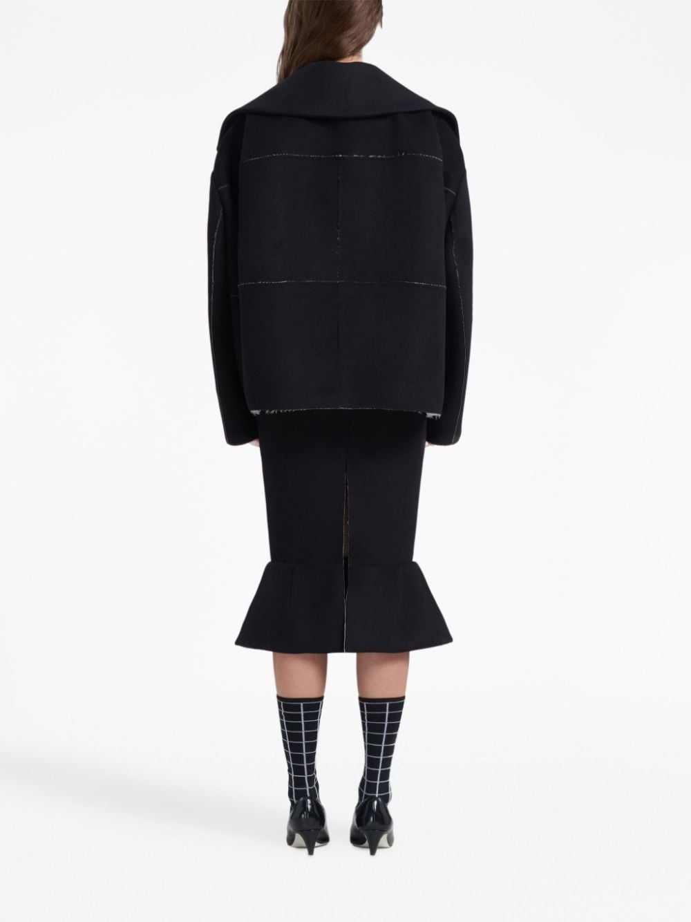 notched-collar oversized jacket - 4