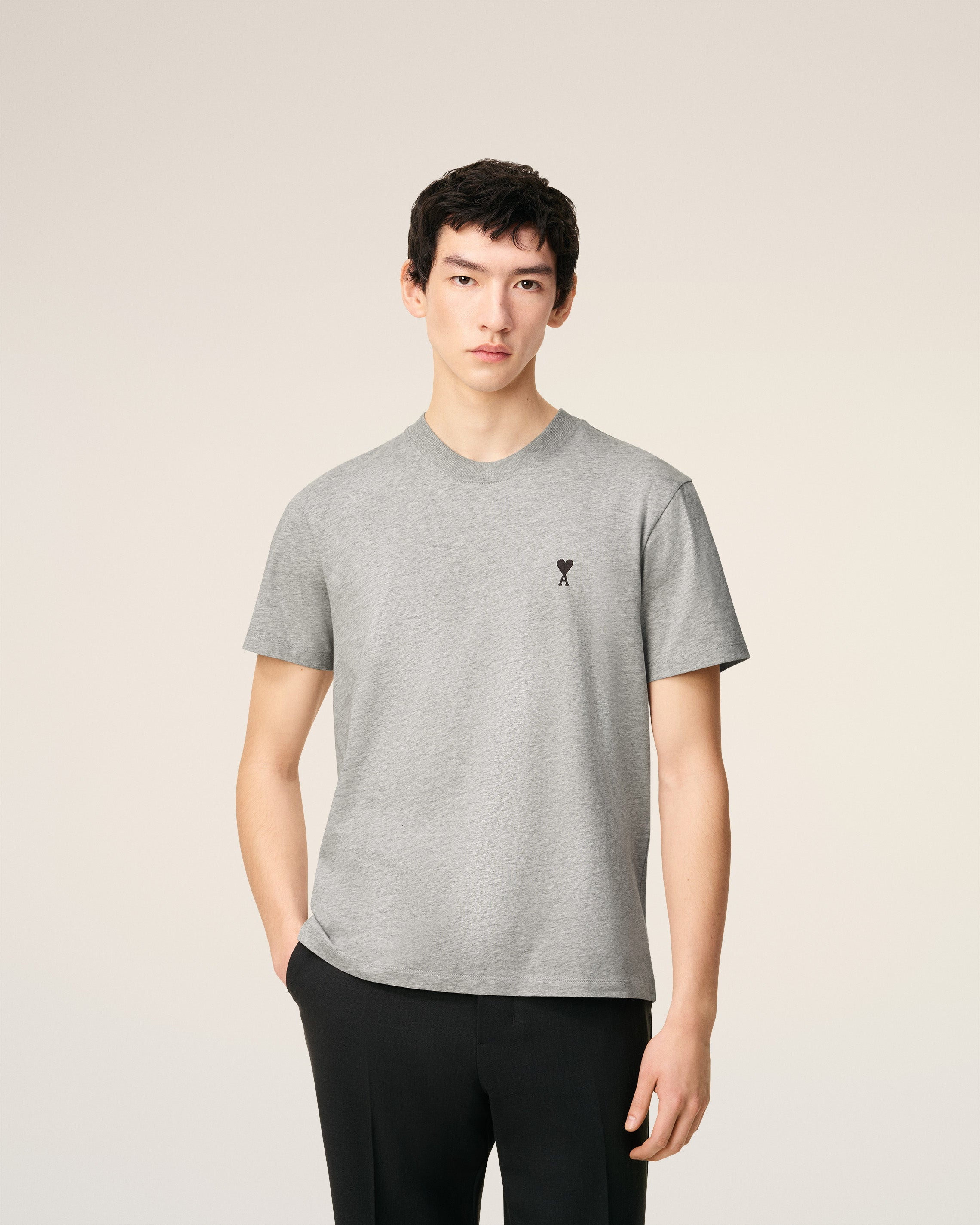 GREY COTTON AMI DE COEUR T-SHIRT - 3