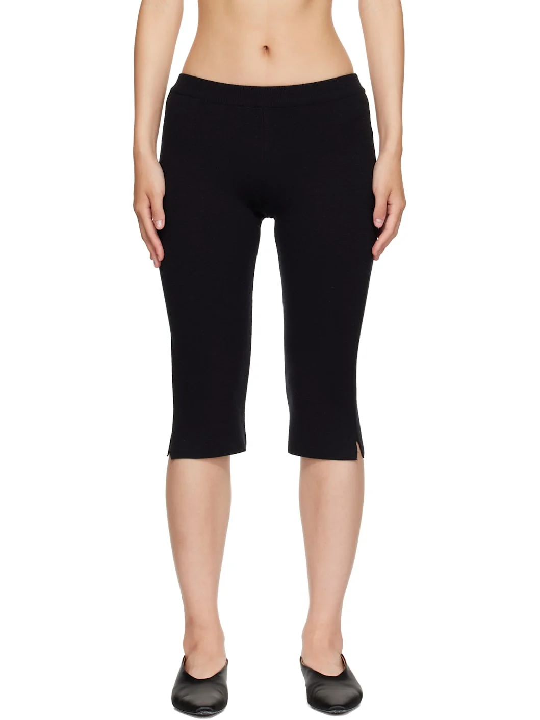 Black Wool Capris - 1