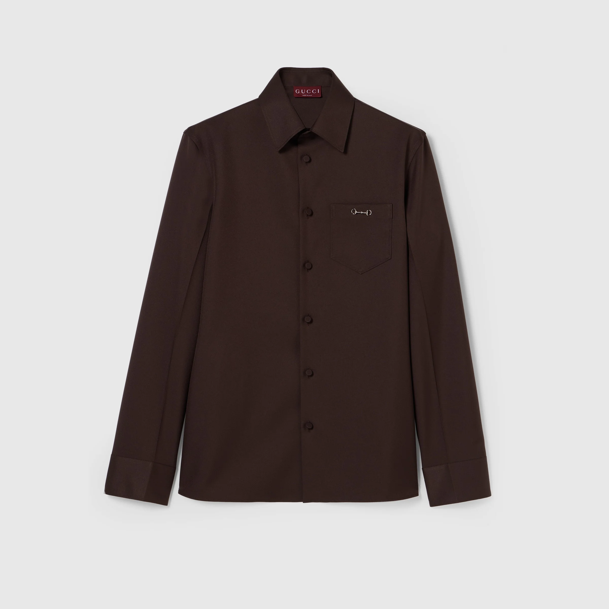 Polyester twill shirt with Horsebit - 1