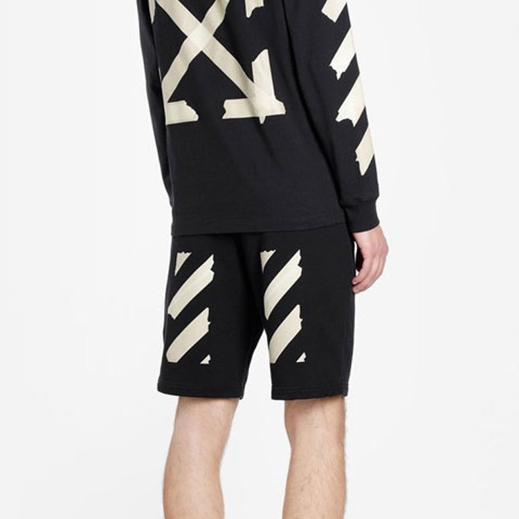 Off-White C/O Virgil Abloh Men'S Black Tape Arrows Sweatshorts OMCI006R20E300021048 - 6