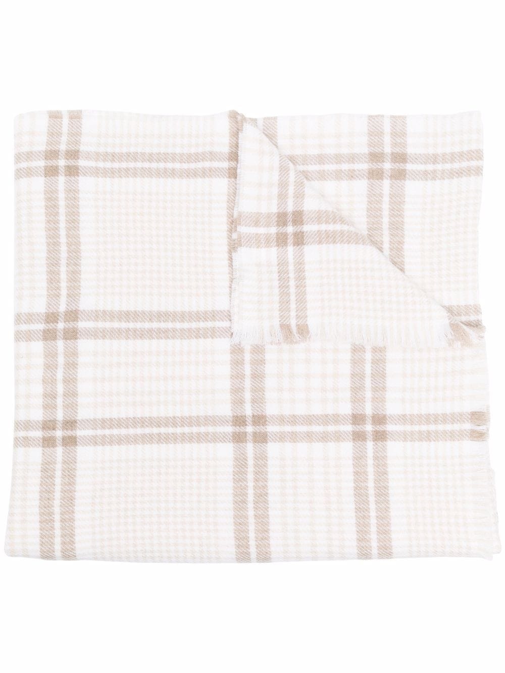 checked wool-blend scarf - 1