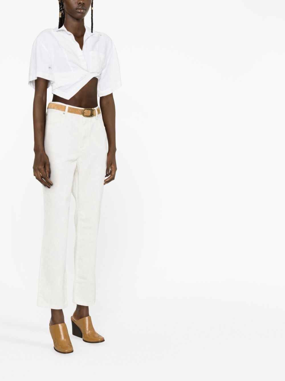 high-waist cropped jeans - 3