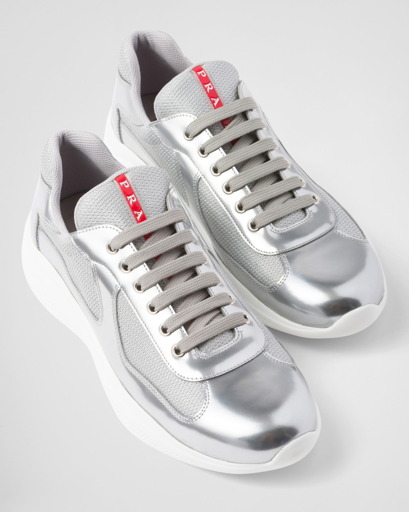 Prada America's Cup metallic leather and bike fabric sneakers 6