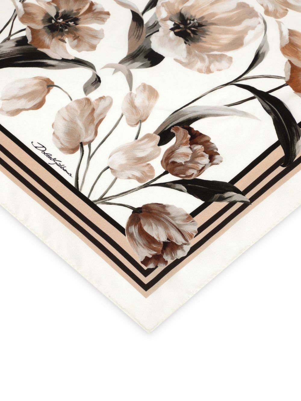 floral-print silk scarf - 2