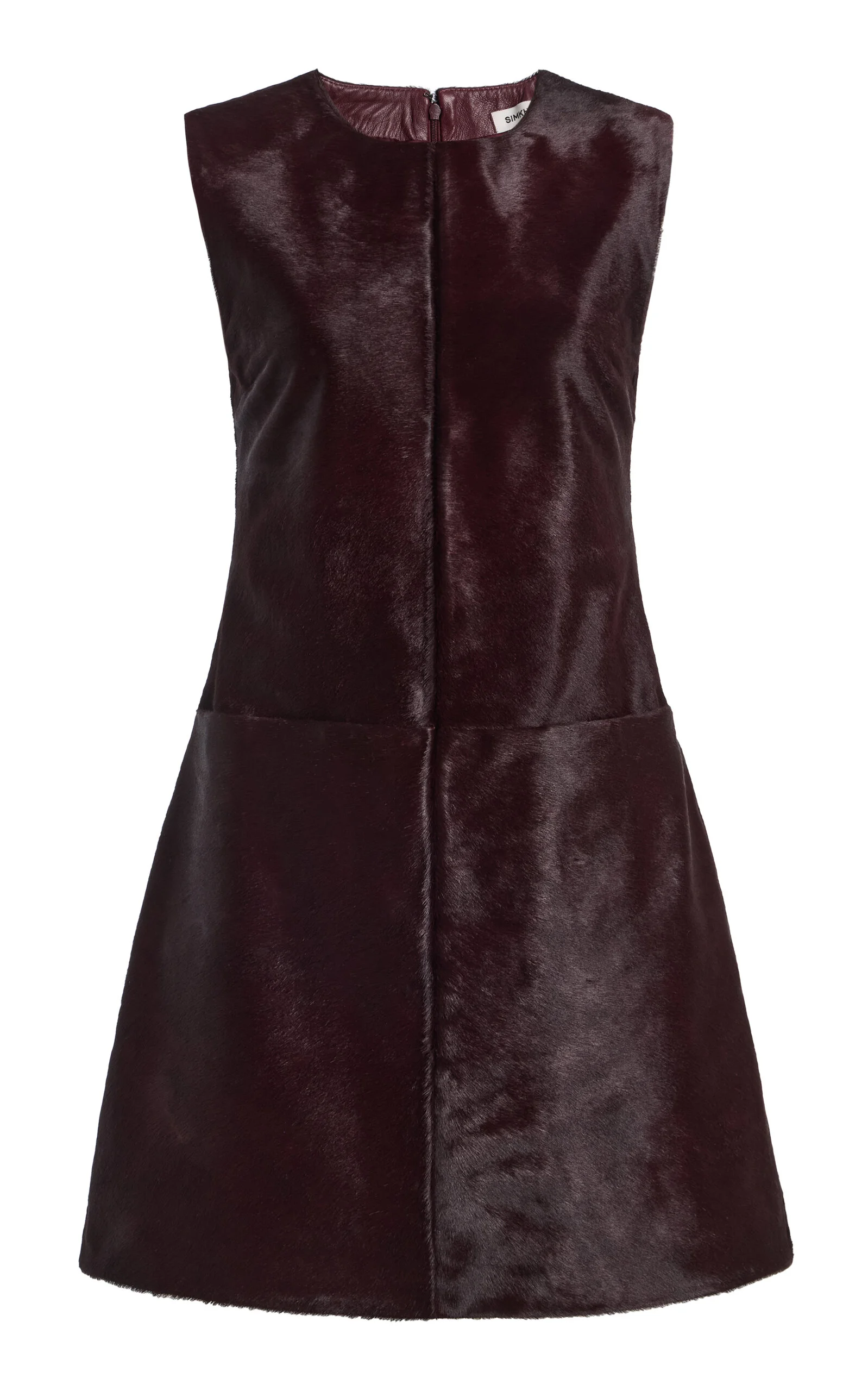 Sonoma Calf Hair Leather Mini Shift Dress brown - 1