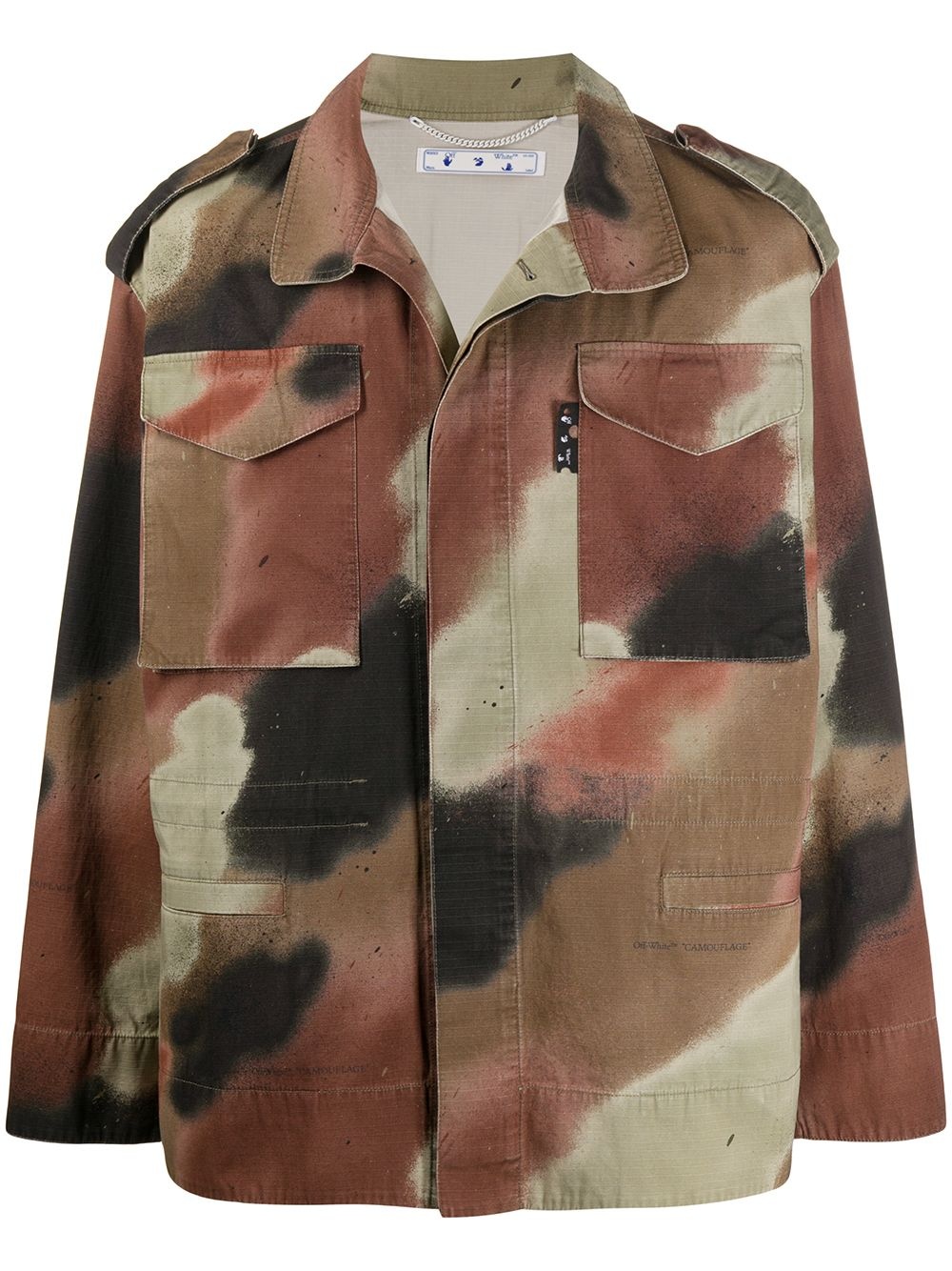 Arrow-motif camouflage shirt jacket - 1