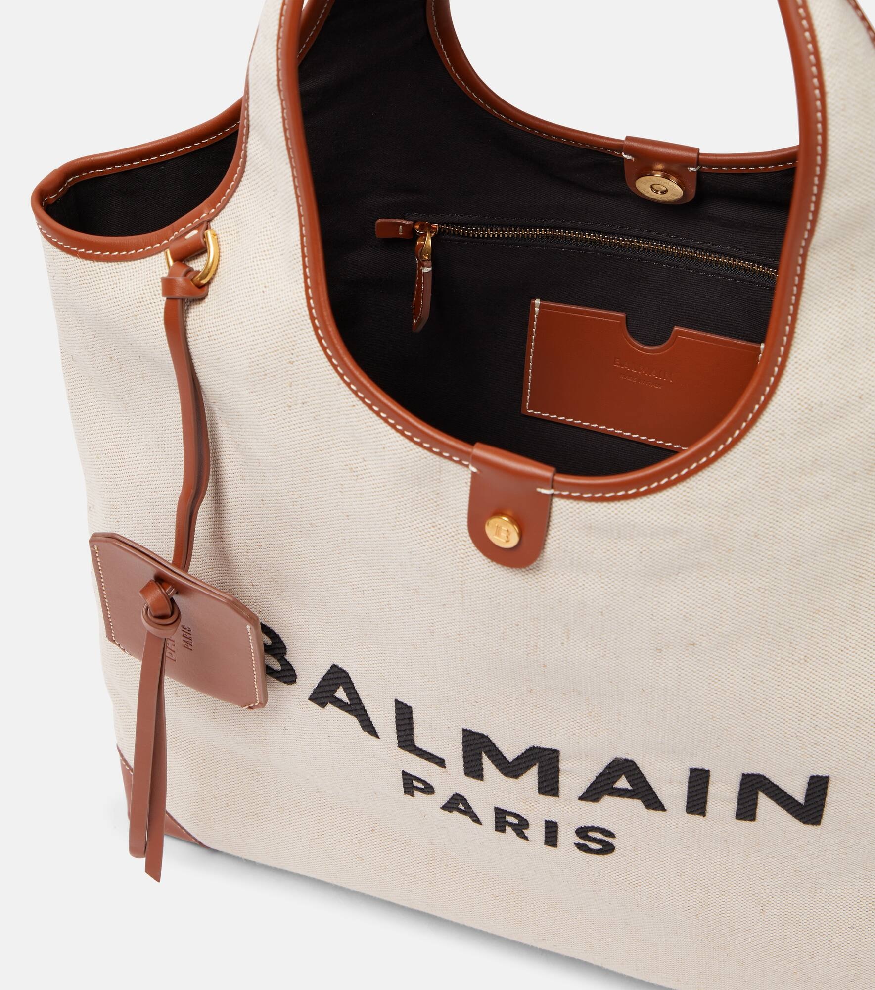 B-Army leather-trimmed canvas tote bag - 3