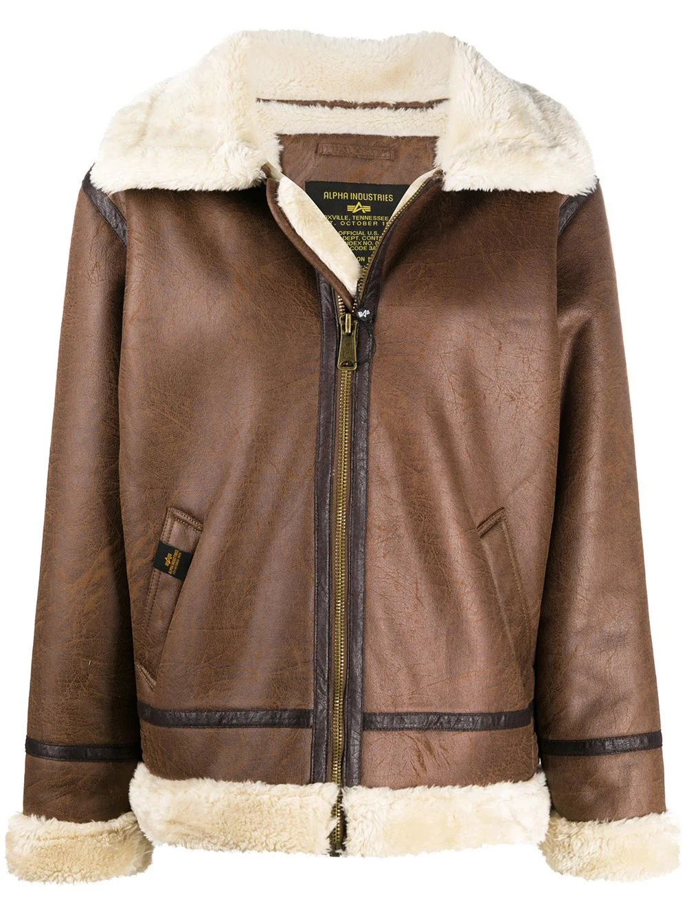 faux shearling aviator jacket - 1