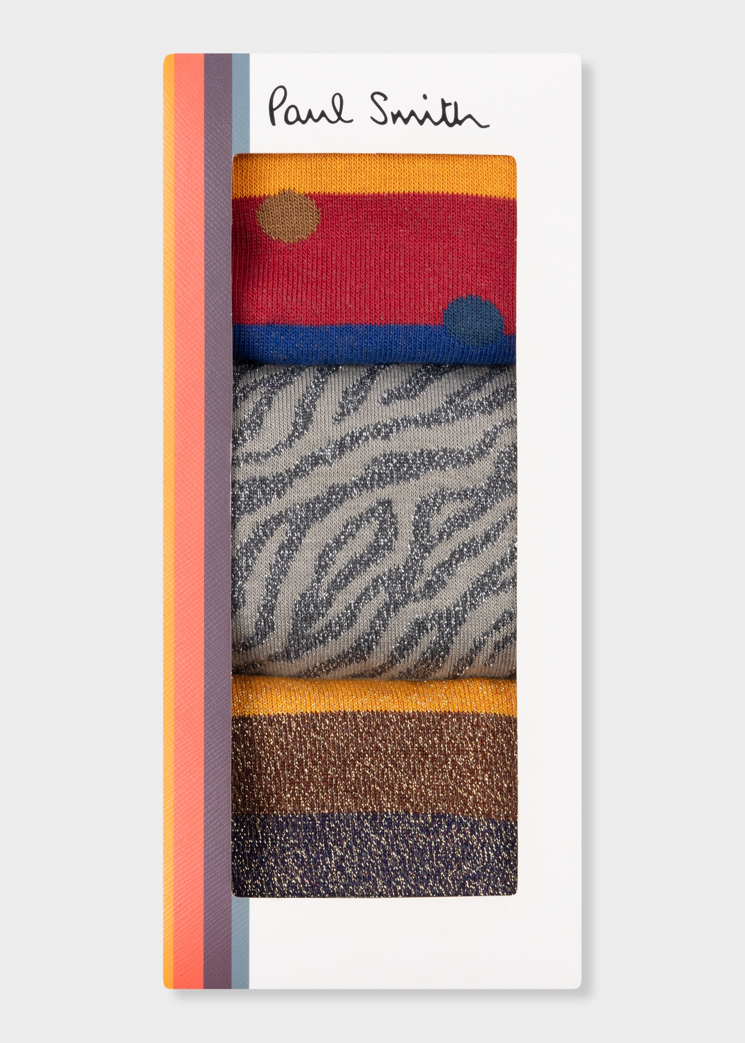 Women's Glitter Mixed Three Pack Socks - 2