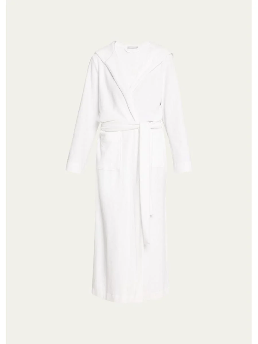 Hooded Plush Long Robe - 1