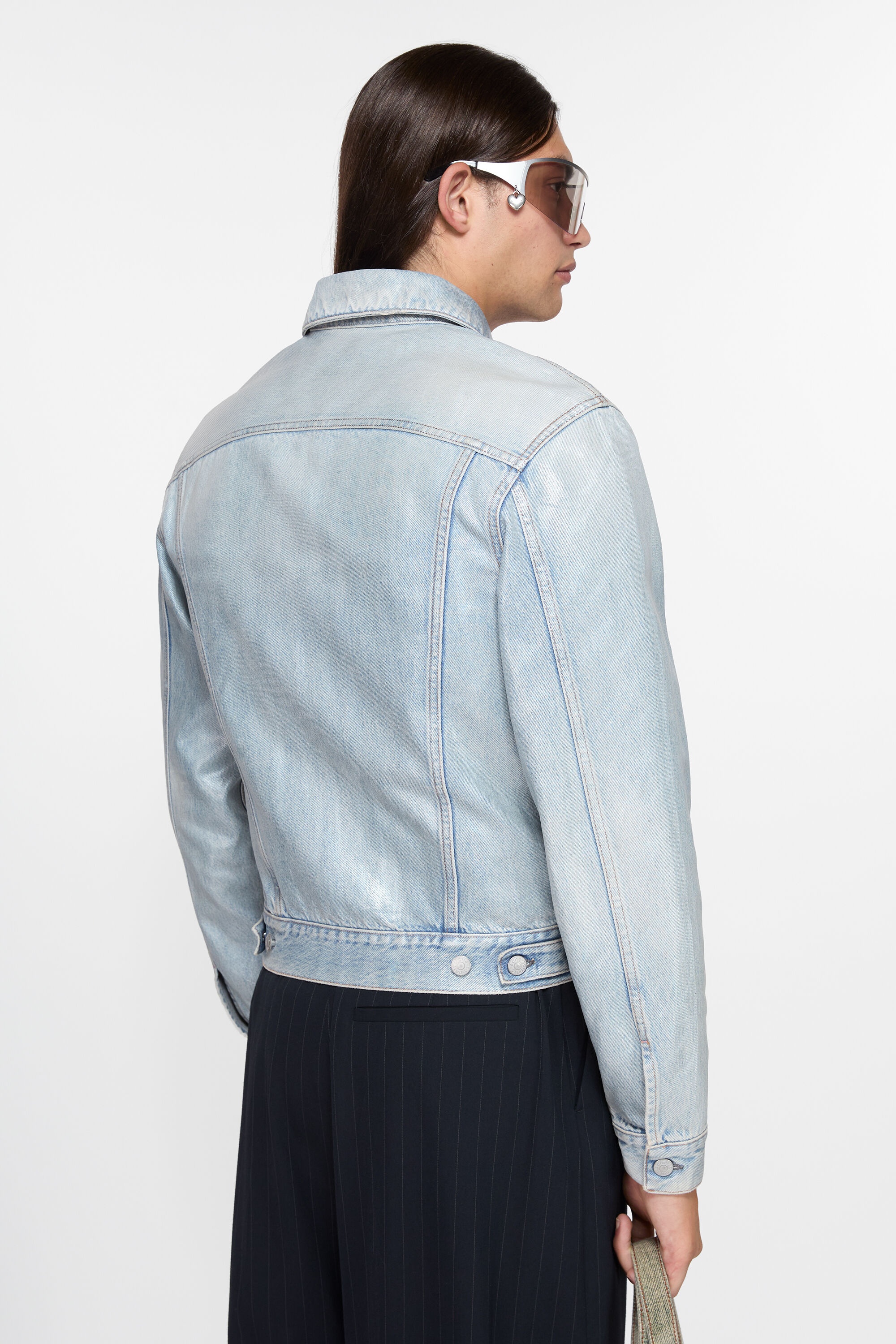 Denim jacket - Regular cropped fit - Light blue - 4