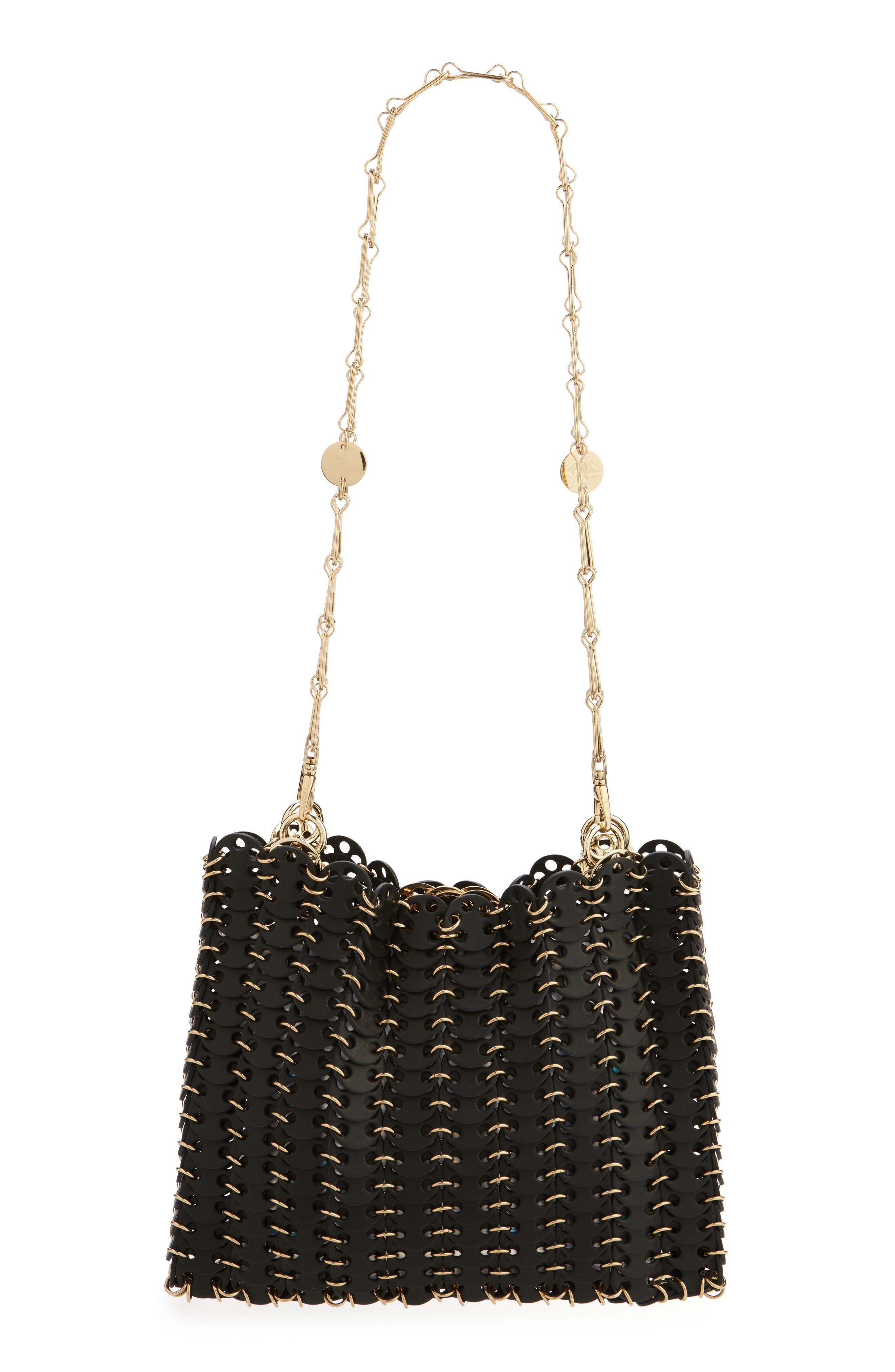 Rabanne 1969 Leather Shoulder Bag in Black /Gold at Nordstrom - 4