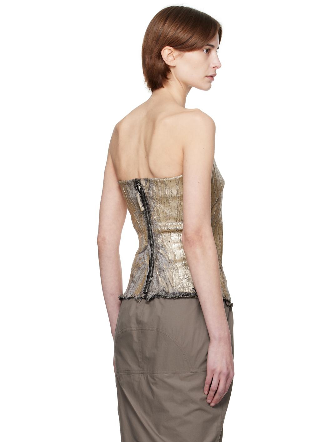 Gold Hollywood Woven Prong Denim Top - 3