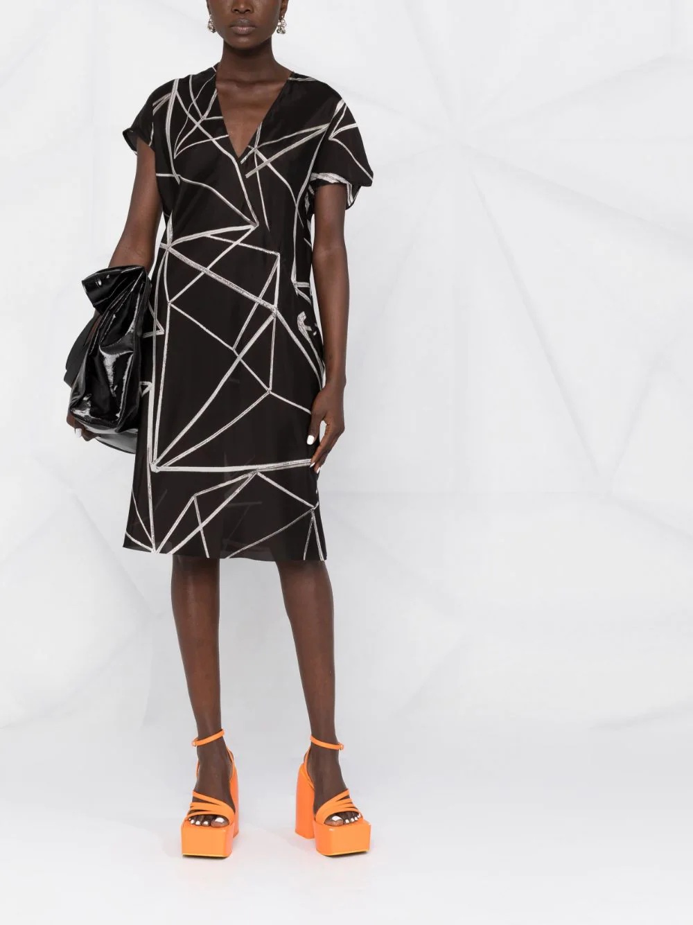geometric-print wrap dress - 2