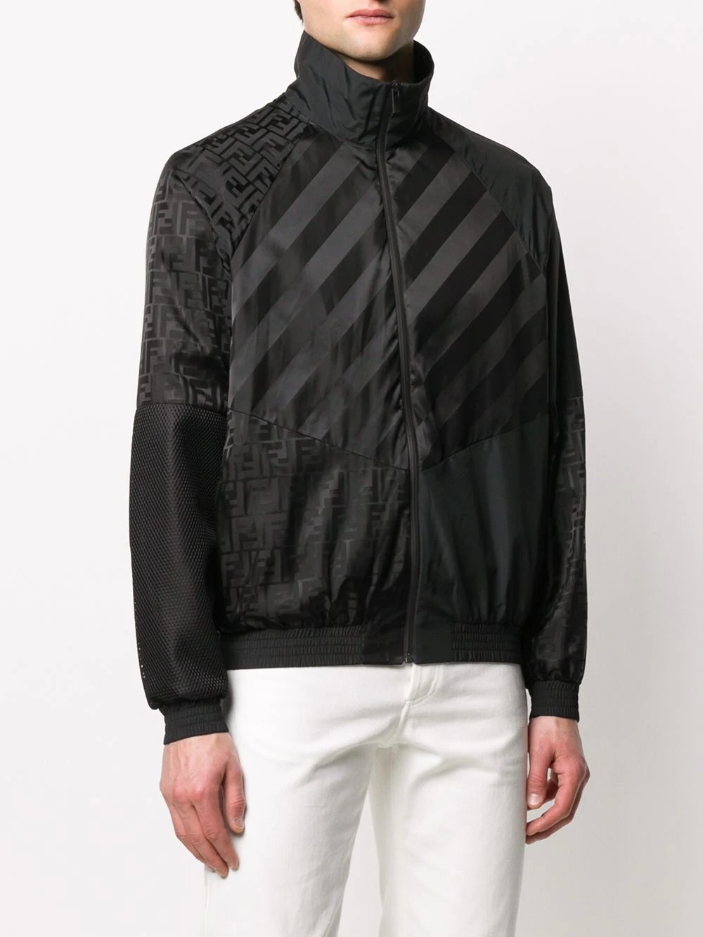 monogram stripe lightweight jacket - 3