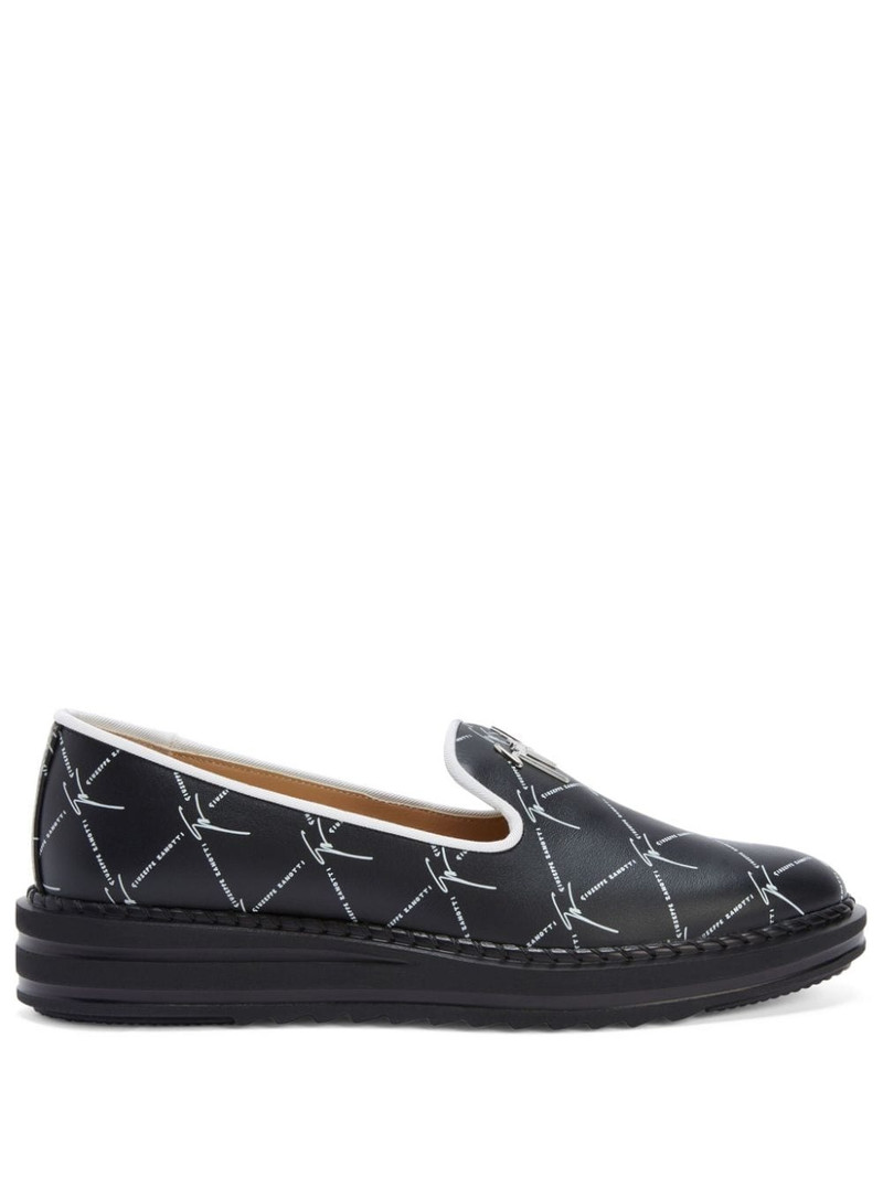 Tim logo-lettering loafers 1