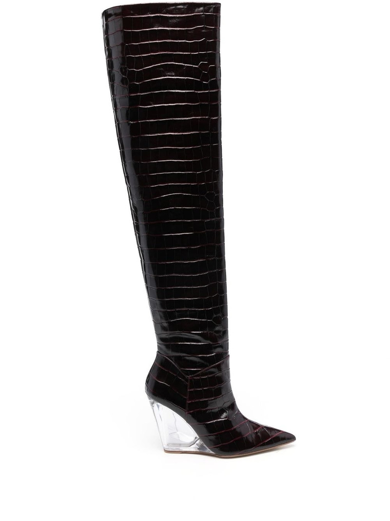 Lucite 100mm thigh-high boots 1