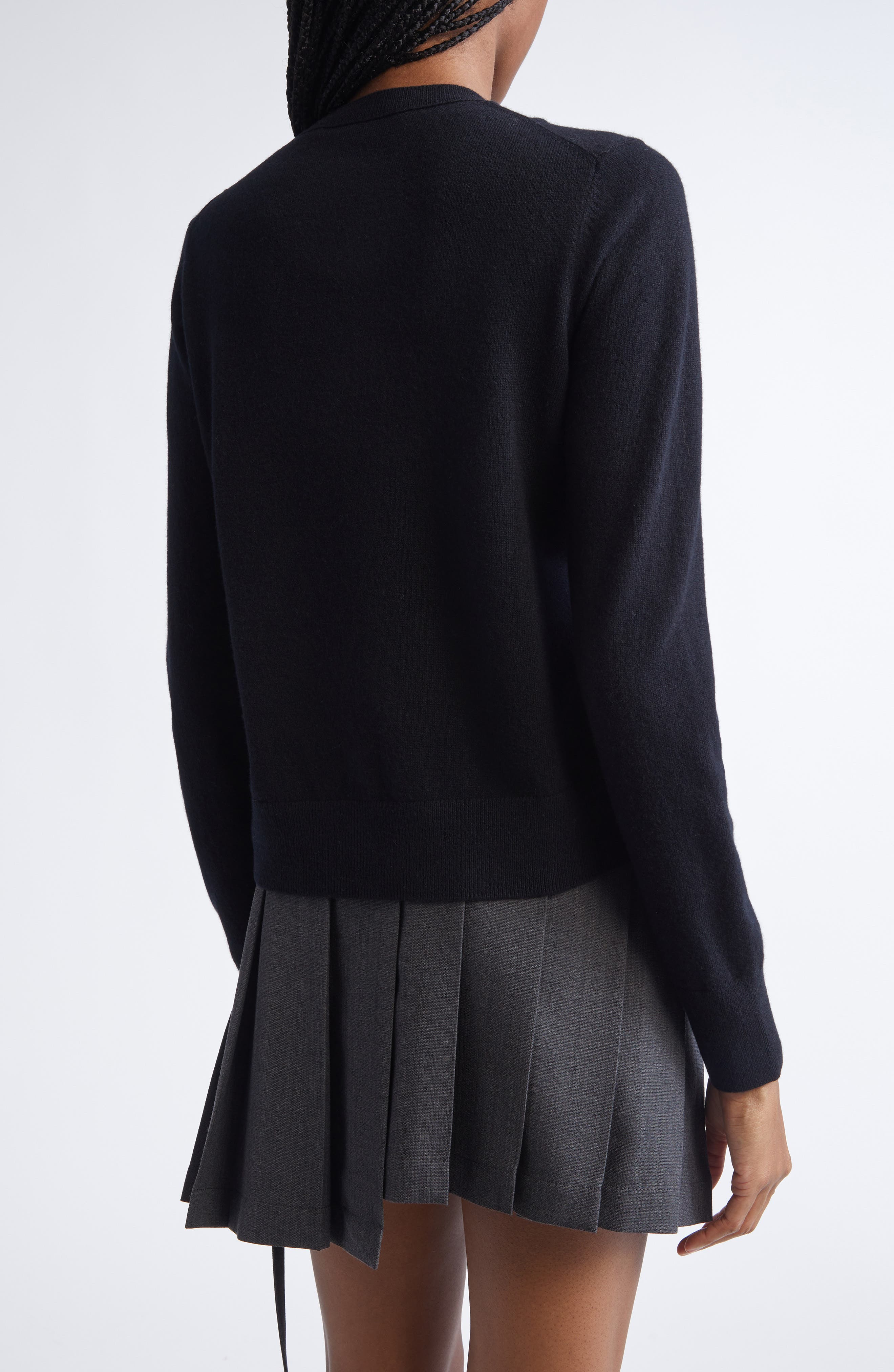 Acne Studios Keny Core Wool & Yak Hair Cardigan in Black at Nordstrom - 3