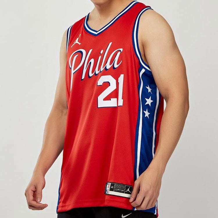 Air Jordan x NBA Philadelphia 76ers Jerseys 'Joel Embiid 21' CV9490-666 - 4