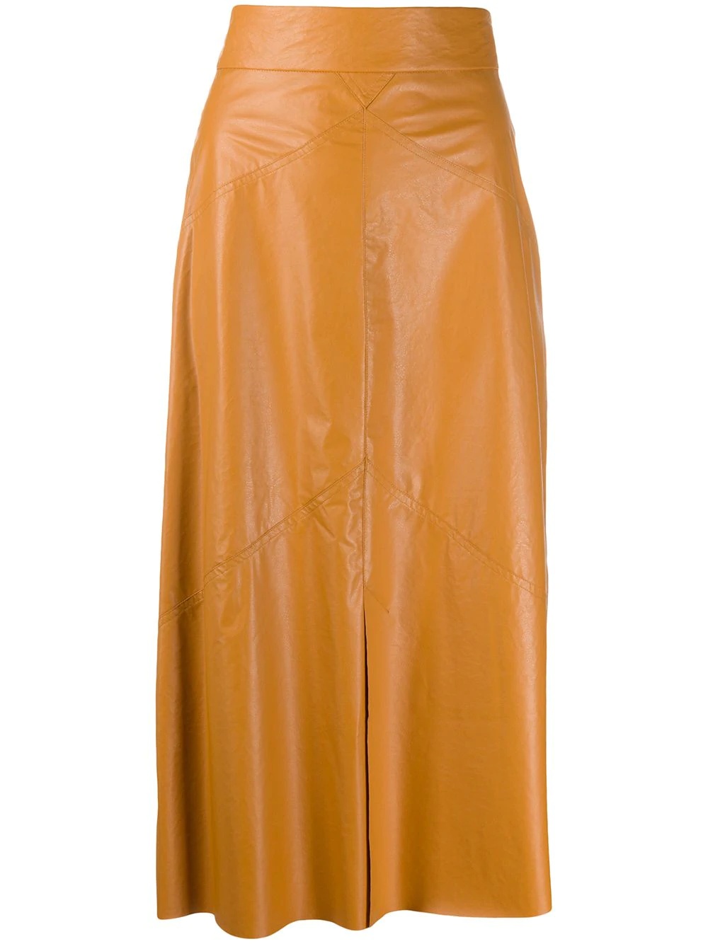 faux leather midi skirt - 1