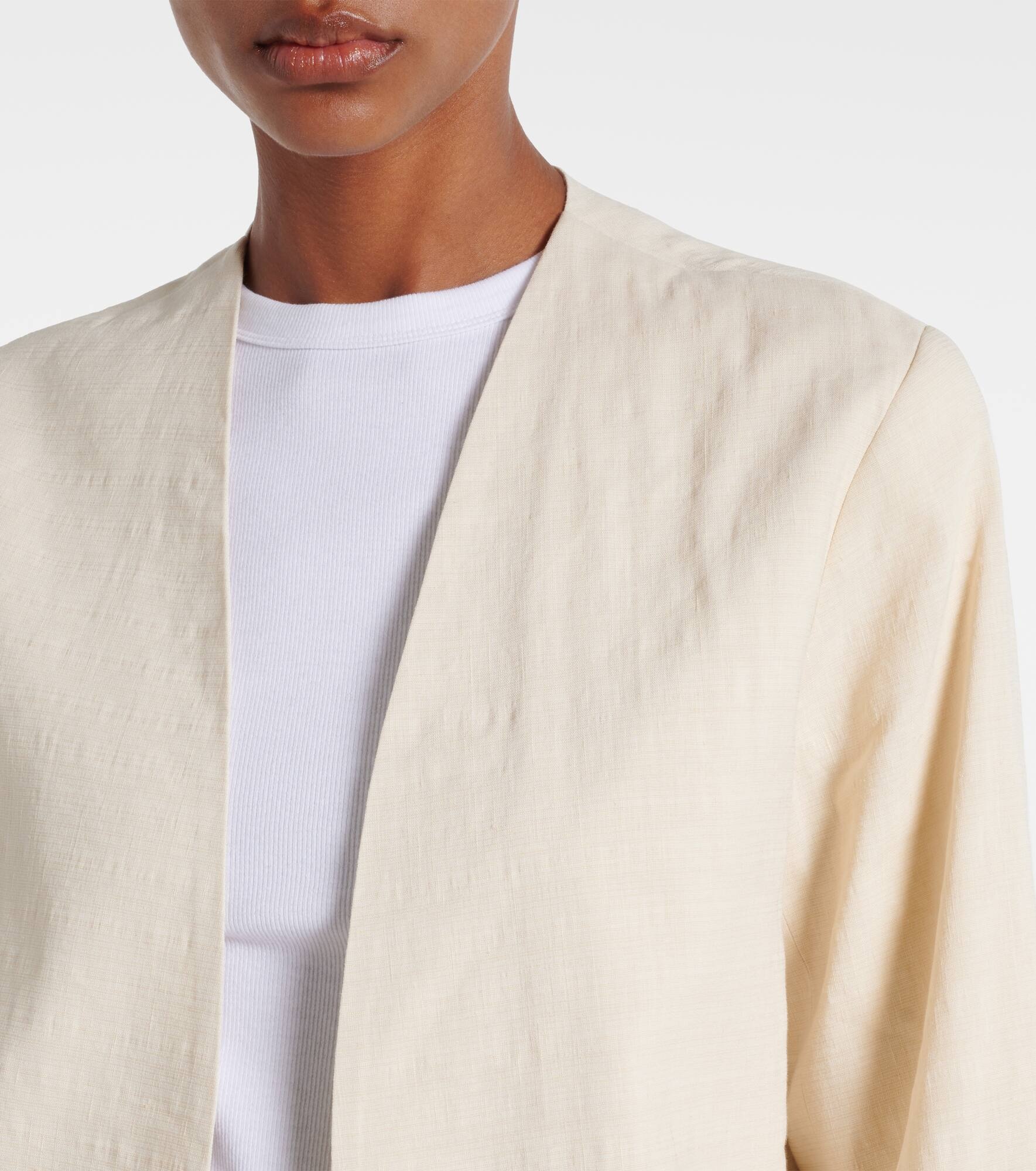 Belle linen-blend jacket - 4