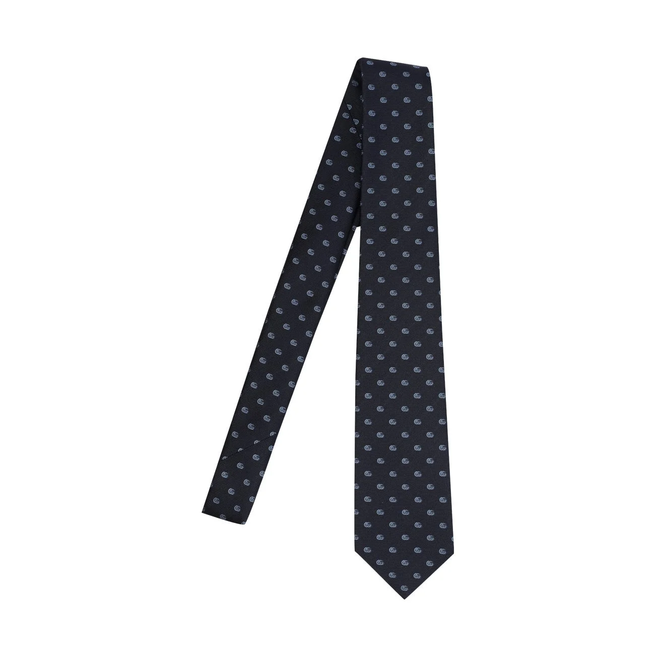 Gucci Men Jacquard Silk Tie With Double G - 1